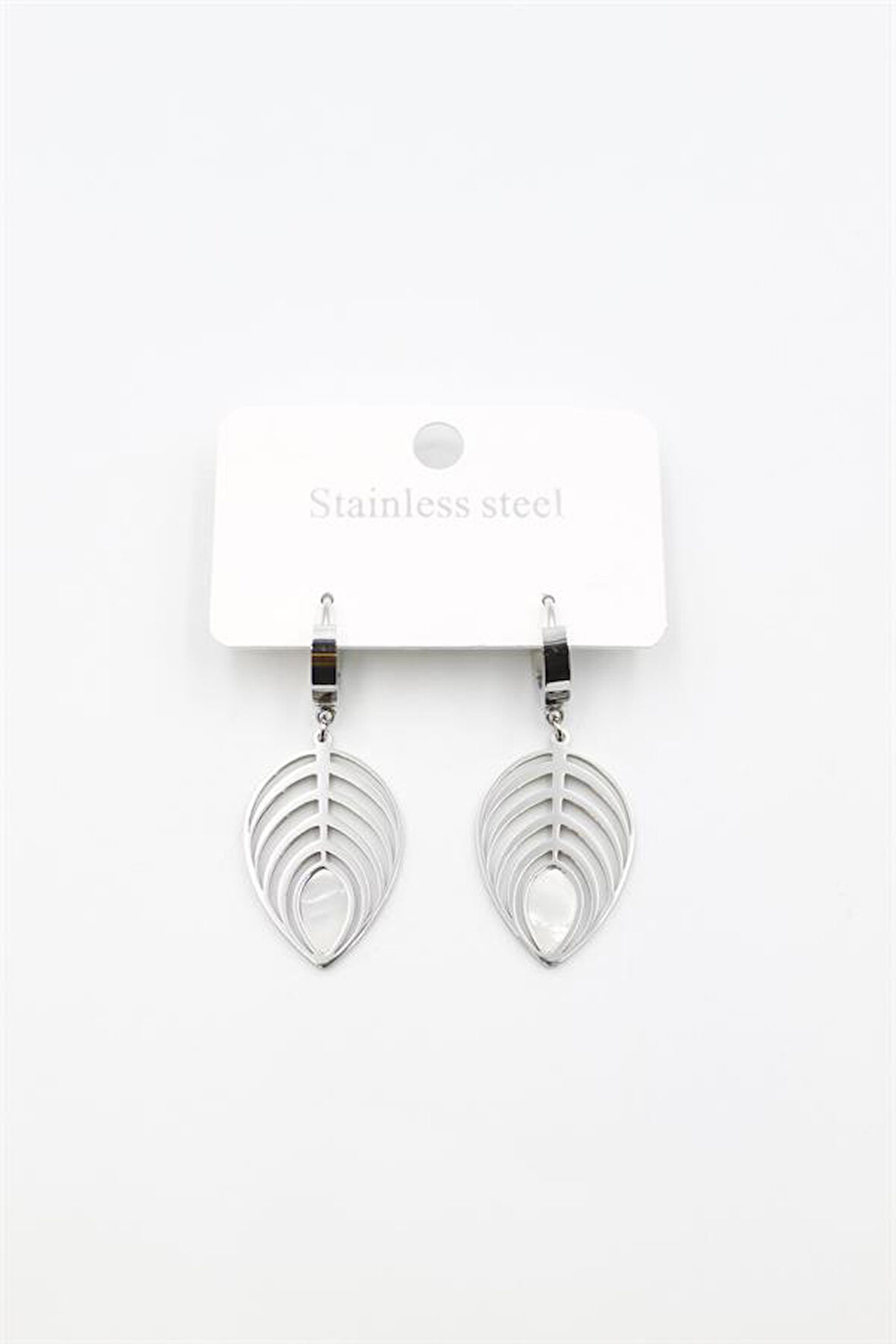 Sedef Yaprak Küpe - Gümüş