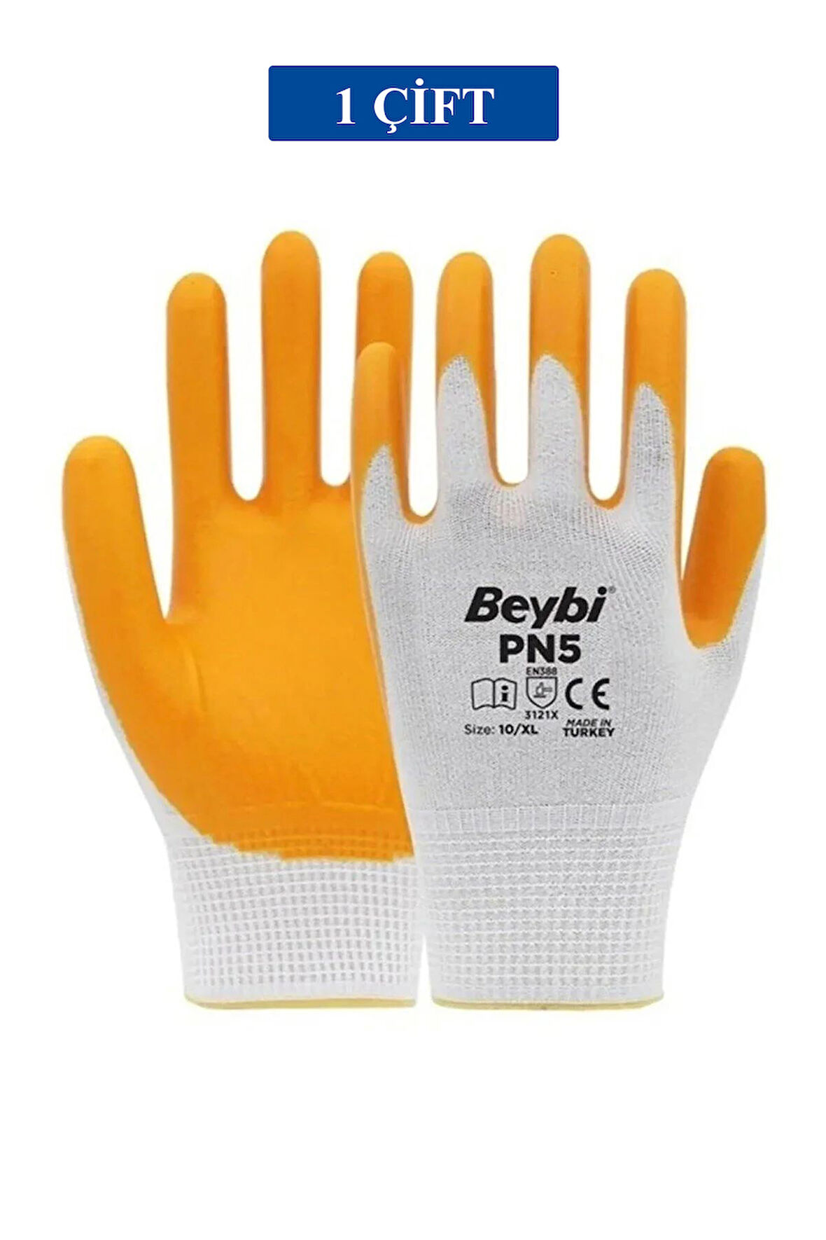 Pn5 Sarı Iş Eldiveni Polyester No:10 Örme Nitril Beybi Royaleks Group - 1 Çift