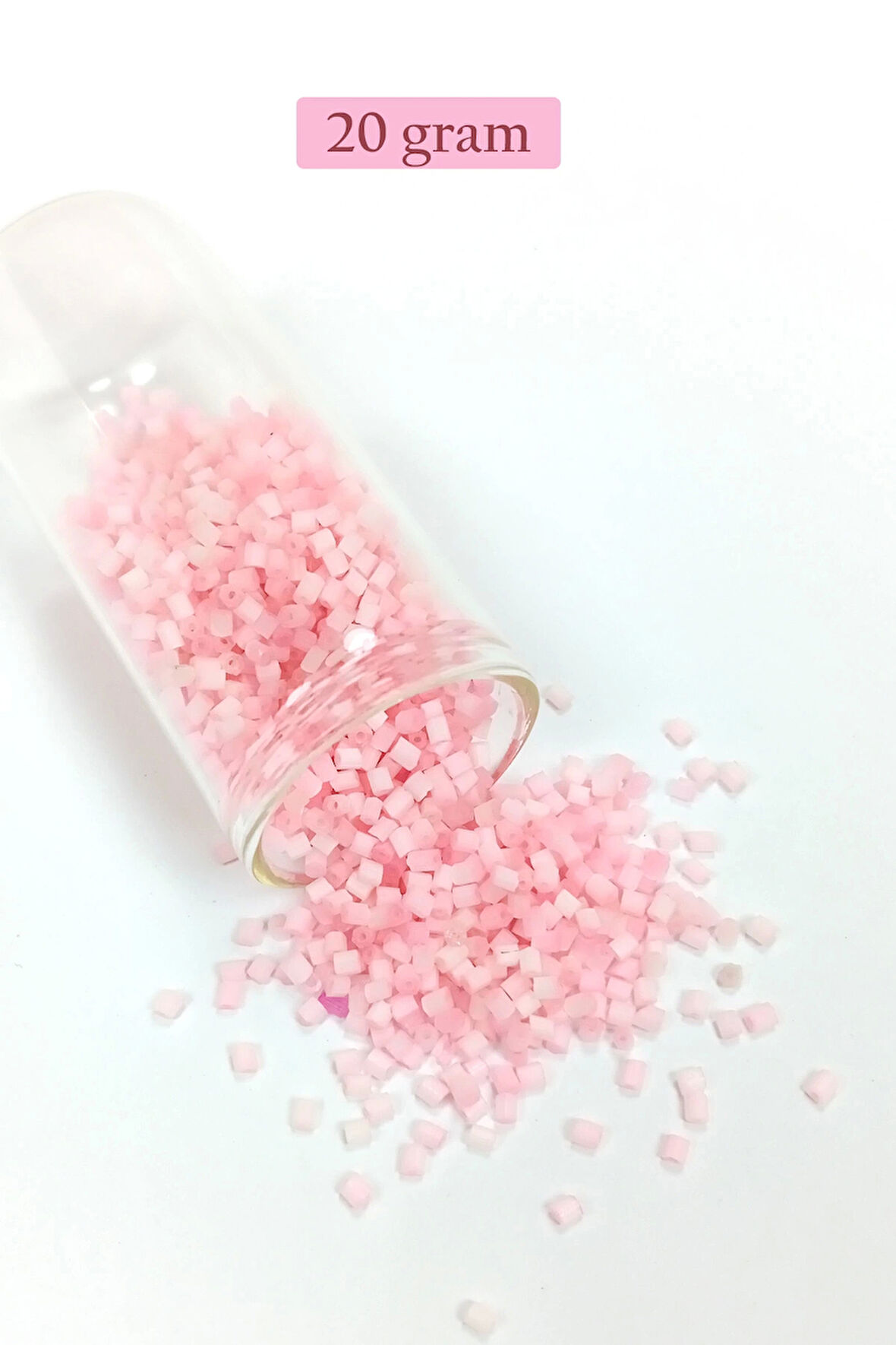 Kesme Cam Boncuk 2mm - 20 Gram - Şeker Pembe -BNC350