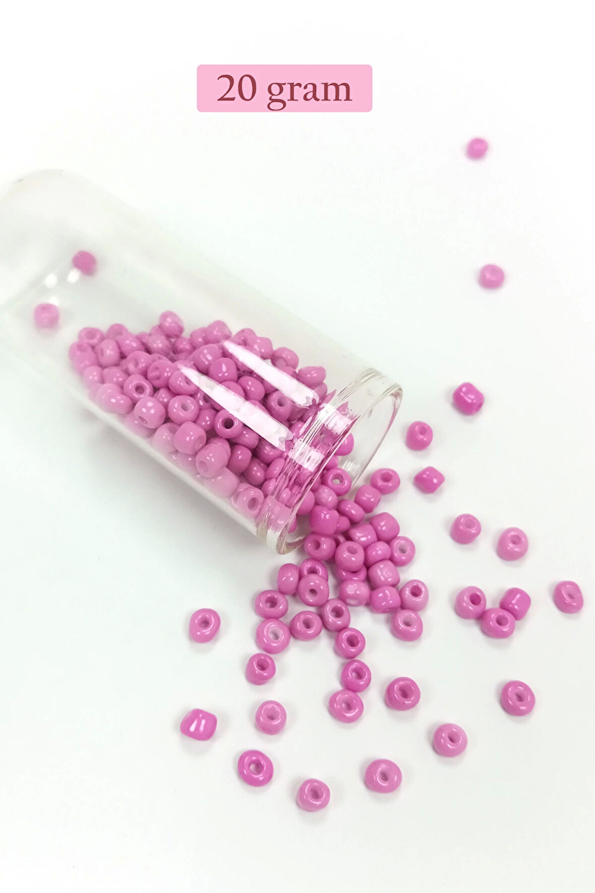 Dökme Cam Kum Boncuk Büyük Boy (6/0) 4 mm - 20 Gram - Eflatun - BNC085