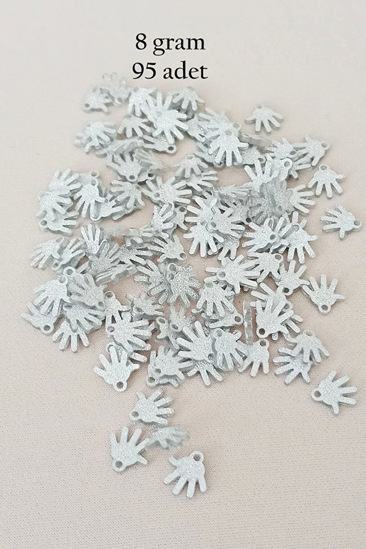 Oya Abiye Bileklik Kolye Pleksi Metalik Plastik Pul Gümüş Renk 8 gram 95 adet - BNC519