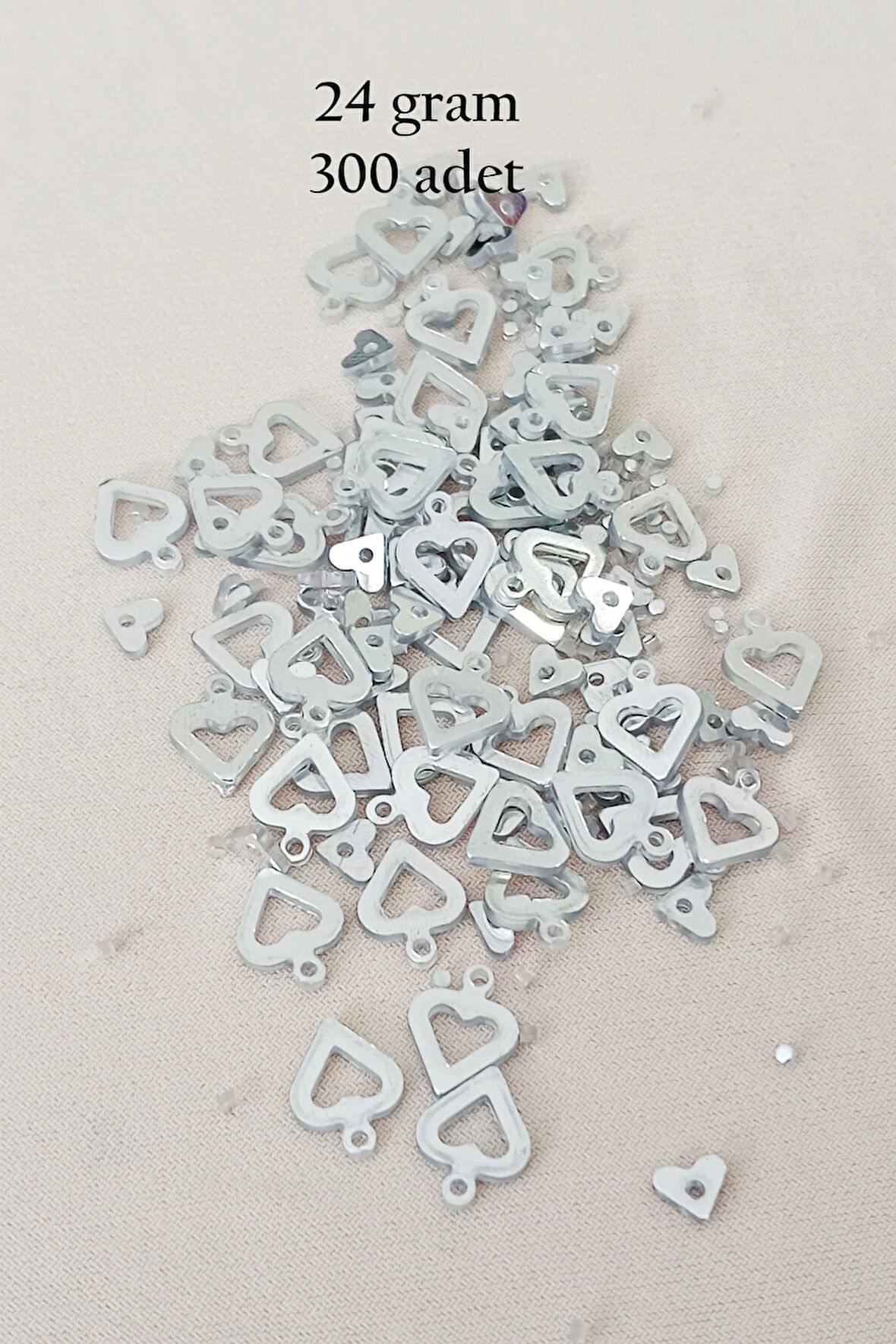 Oya Abiye Bileklik Kolye Pleksi Metalik Plastik Pul Gümüş Renk 24 gram 300 adet - BNC571