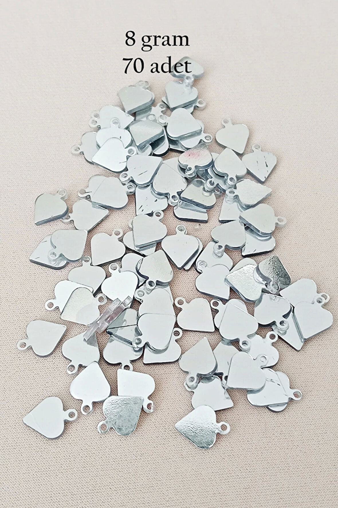 Oya Abiye Bileklik Kolye Pleksi Metalik Plastik Pul Gümüş Renk 8 gram 70 adet - BNC530