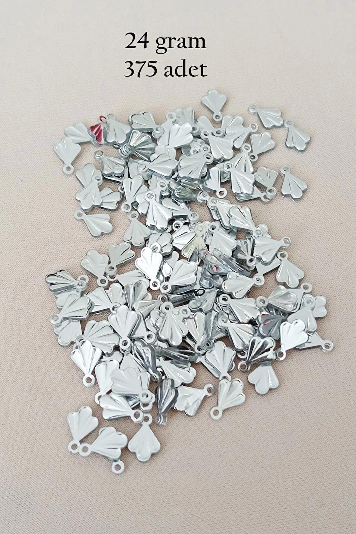 Oya Abiye Bileklik Kolye Pleksi Metalik Plastik Pul Gümüş Renk 24 gram 375 adet - BNC587