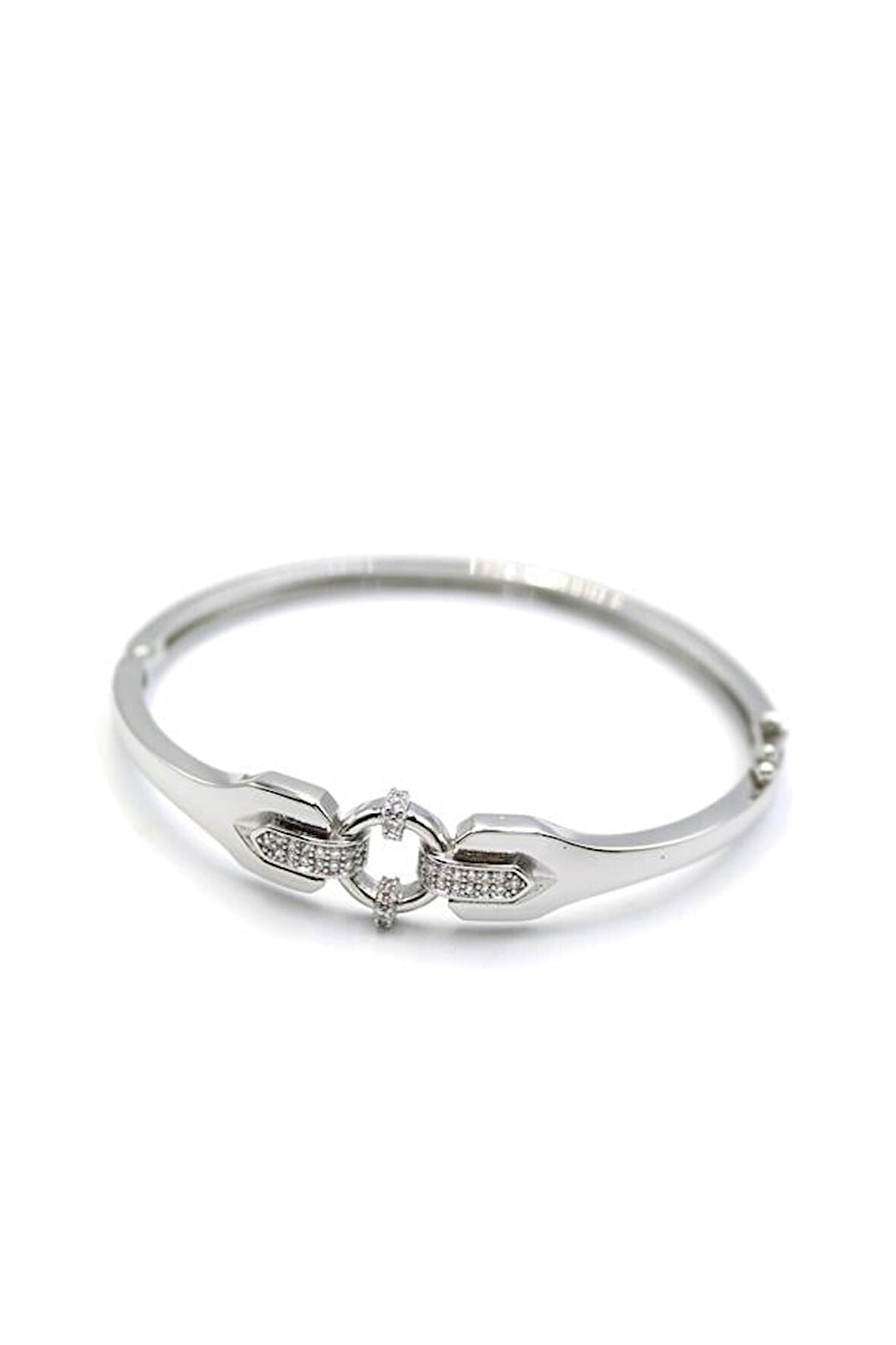 Taşlı Vip Bilezik - Gümüş