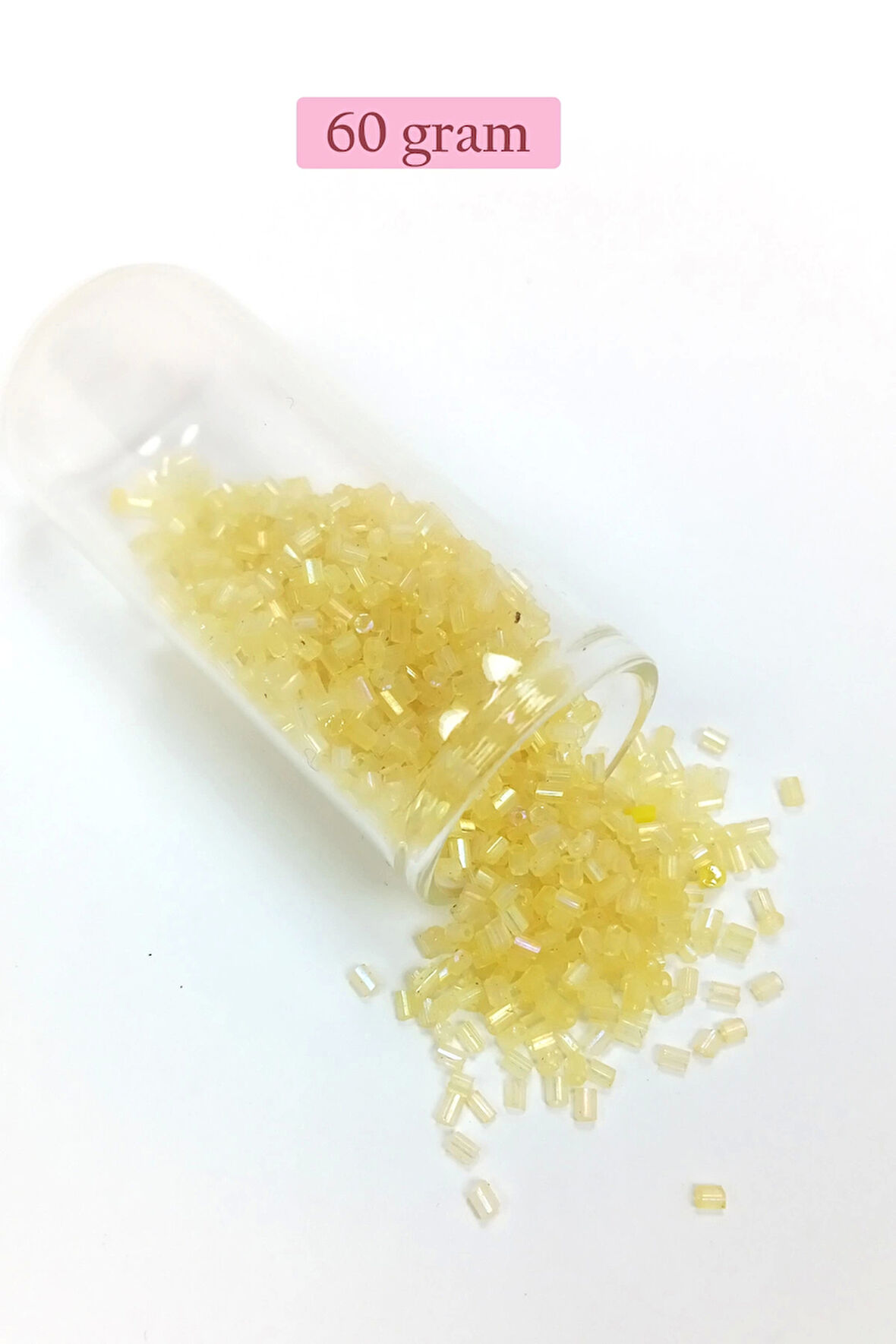 Kesme Cam Boncuk 2mm - 60 Gram - Şeffaf Sarı - BNC351