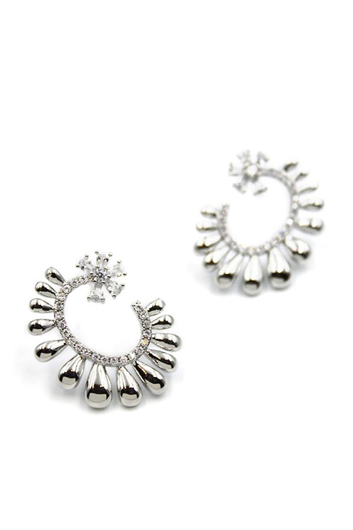 Taşlı Küpe - Gümüş