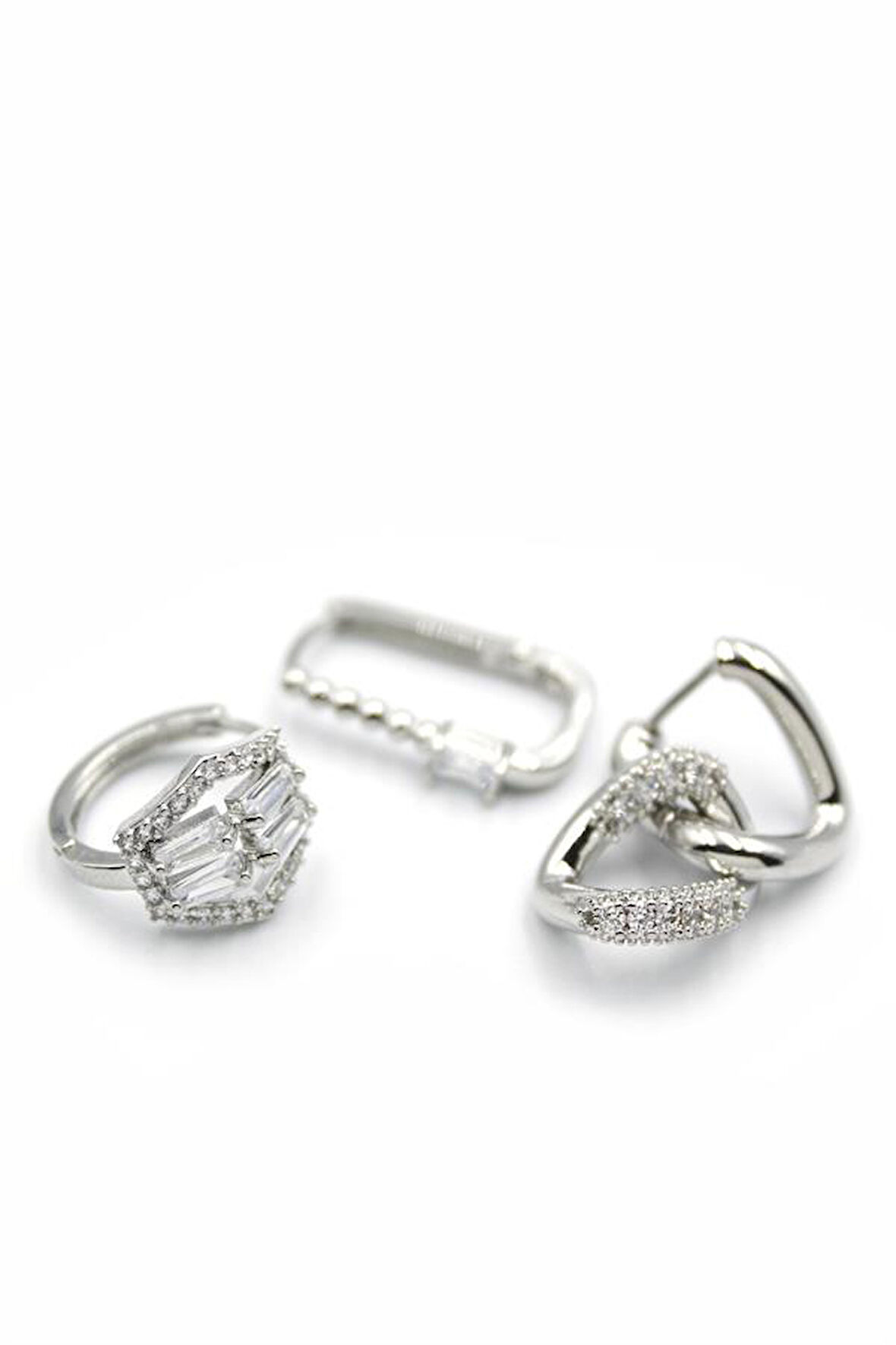 3'lü Halka Küpe - Gümüş