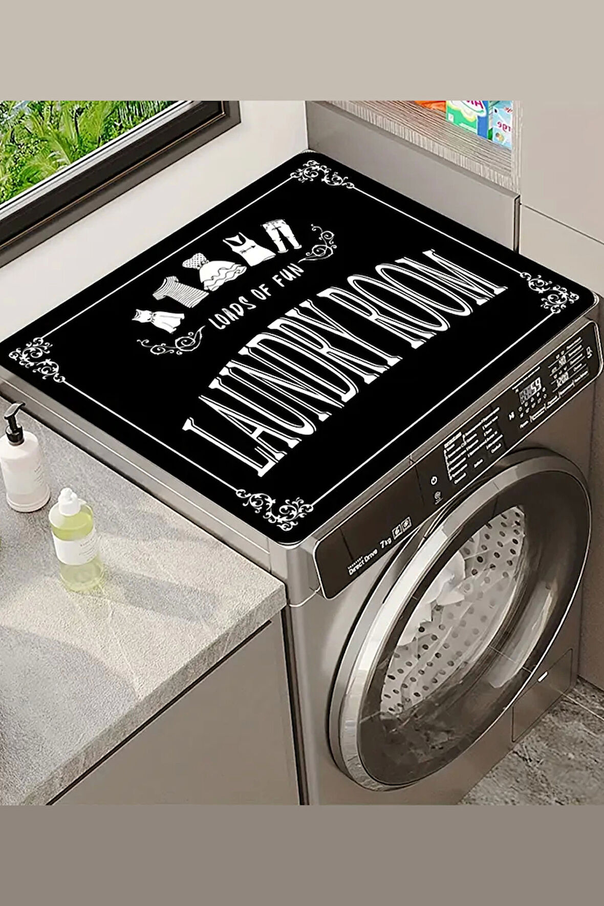 Valerine Life Çamaşır Kurutma Makinesi Matı Örtüsü 60x60cm Sıvı Geçirmez Silinebilir Suni Deri