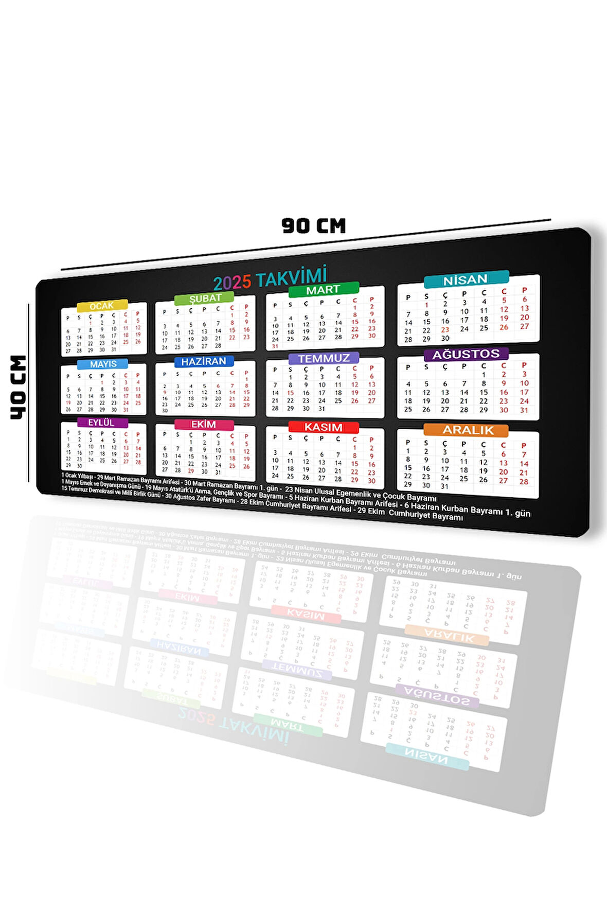 SonicTouch UltraGrand 2025 Takvimi Calender Xxl Gamer Oyuncu Siyah Renkli Klavye Mouse Pad 40x90Cm