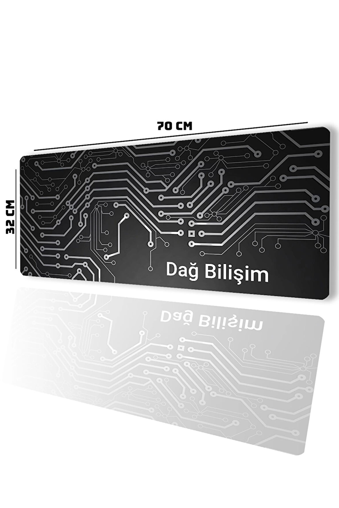 SonicTouch Gri Devre Kişiye Firmaya Özel Promosyon Xxl Su Geçirmez Masaüstü Klavye Mouse Pad 32x70Cm