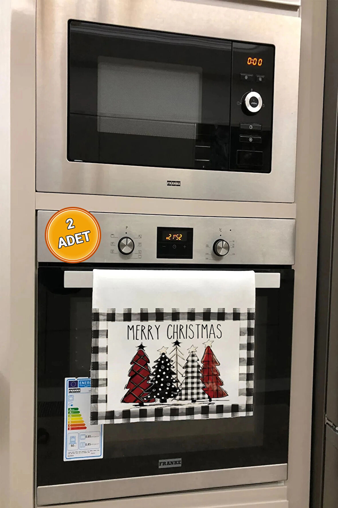 Valerine Life Merry Christmas Mutfak Kurulama Fırın Beyaz El Havlusu %100 Pamuklu 35x50cm 2 Adet