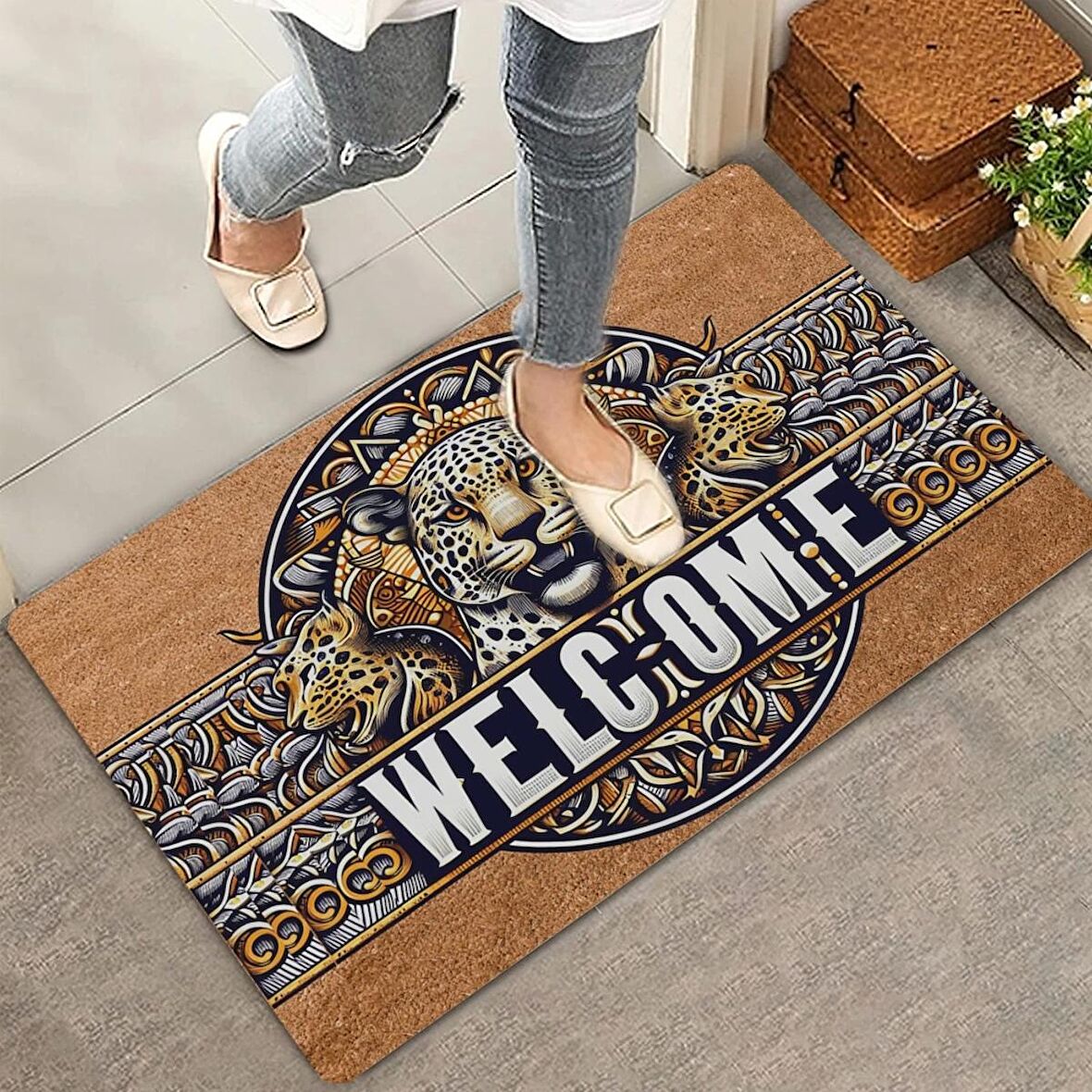 Valerine Life Kaplan Figürlü Welcome Kapı Önü Paspası 45x70cm