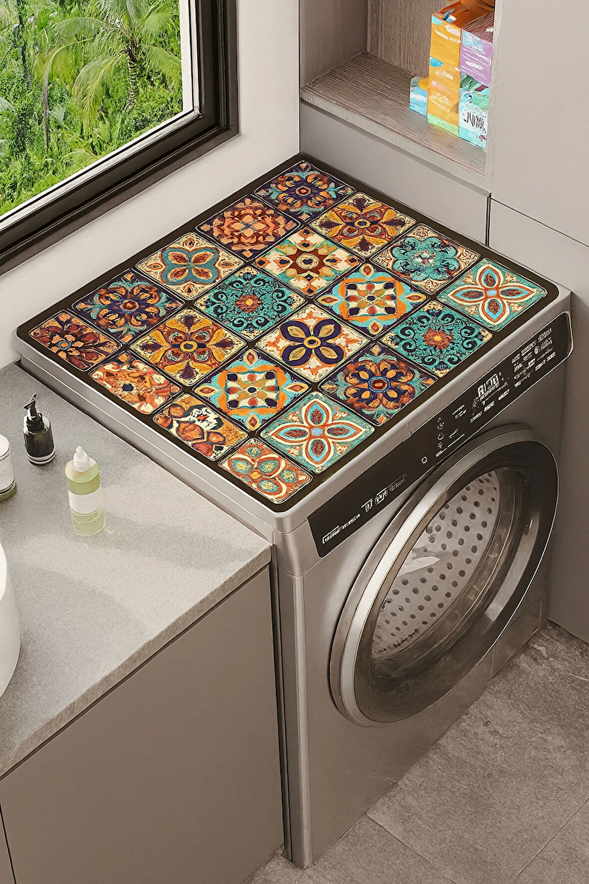 Valerine Life Çamaşır Kurutma Makinesi Matı Örtüsü 60x60cm Kaymaz Sıvı Geçirmez Silinebilir 27251004