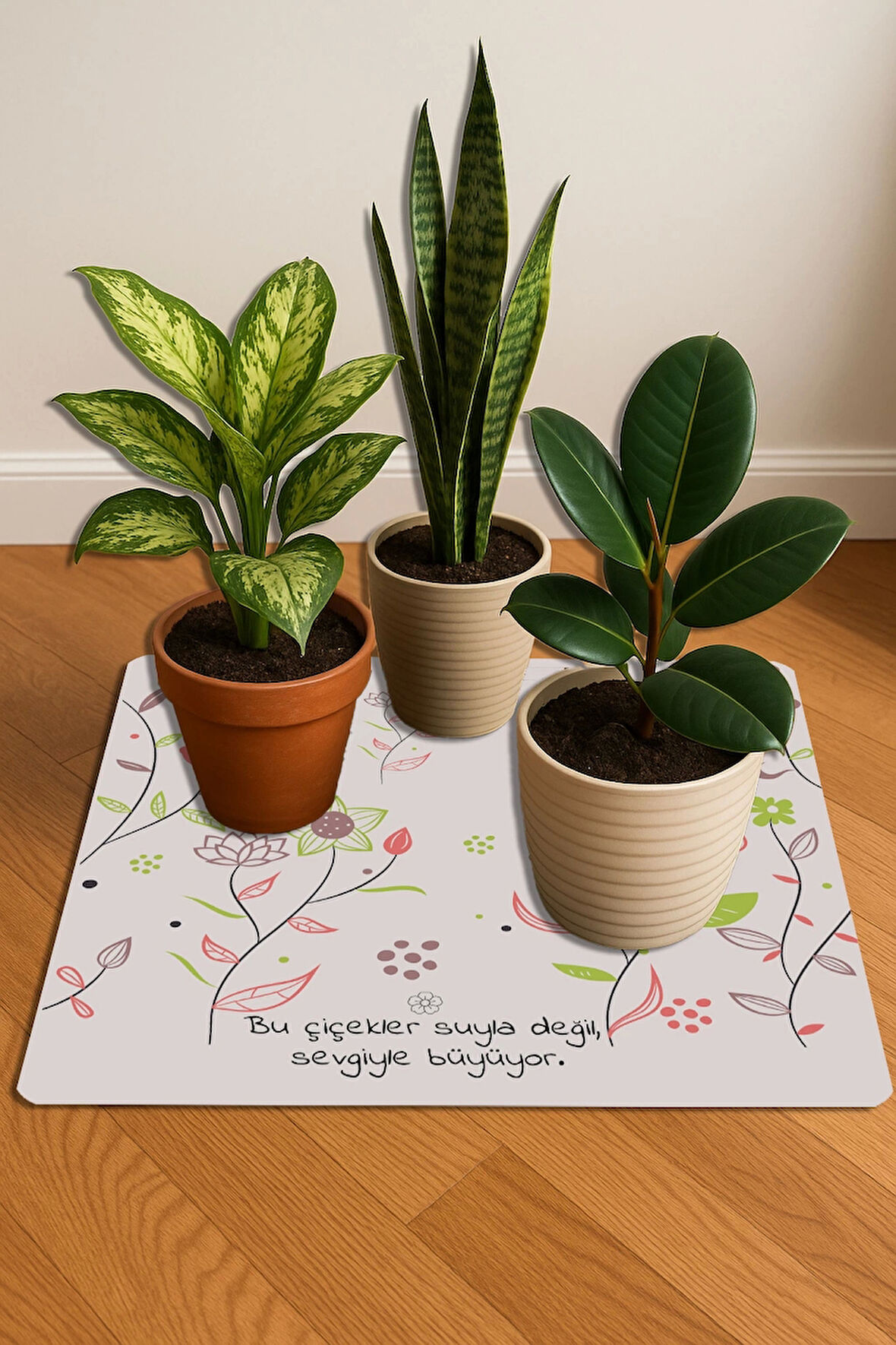 Valerine Life Çiçek Saksı Matı Salon Balkon Bitkileri Zemin Koruyucu Kaymaz Saksı Altlığı 60x60cm 27250620
