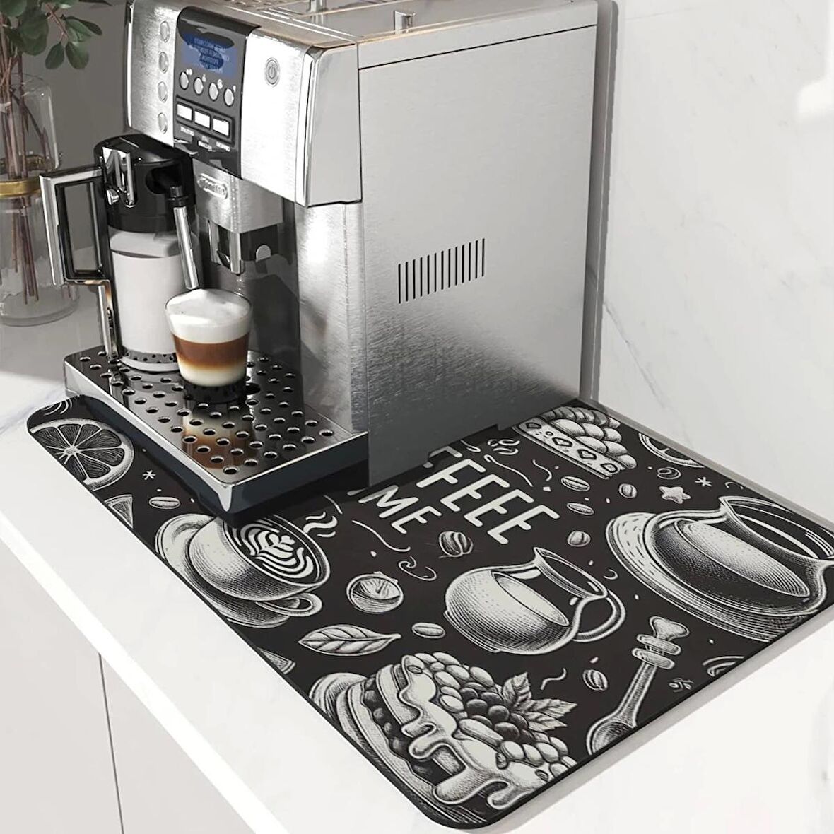 Valerine Life Kahve Makinesi Matı Su Geçirmez Kaymaz Çaycı, Çay Espresso Makinesi Pad 35x45cm