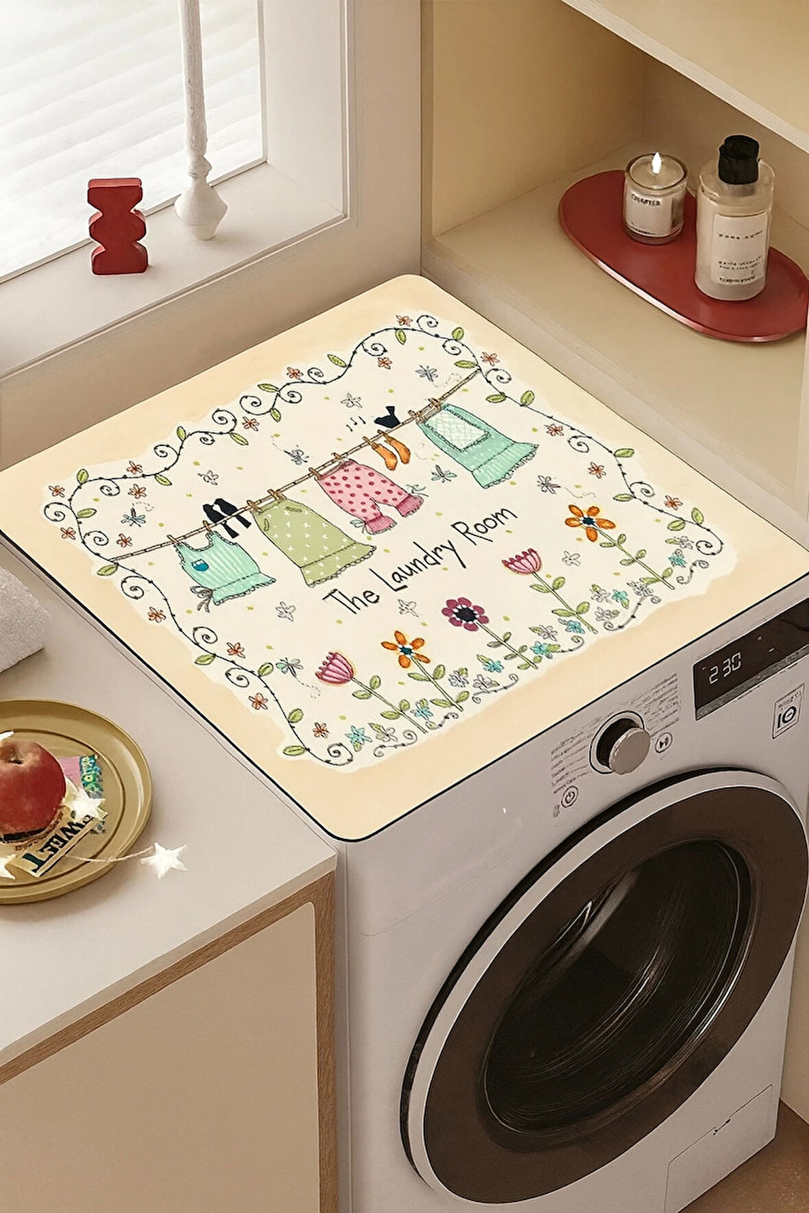 Valerine Life Çamaşır Kurutma Makinesi Matı Örtüsü 60x60cm Kaymaz Sıvı Geçirmez Silinebilir 27251006