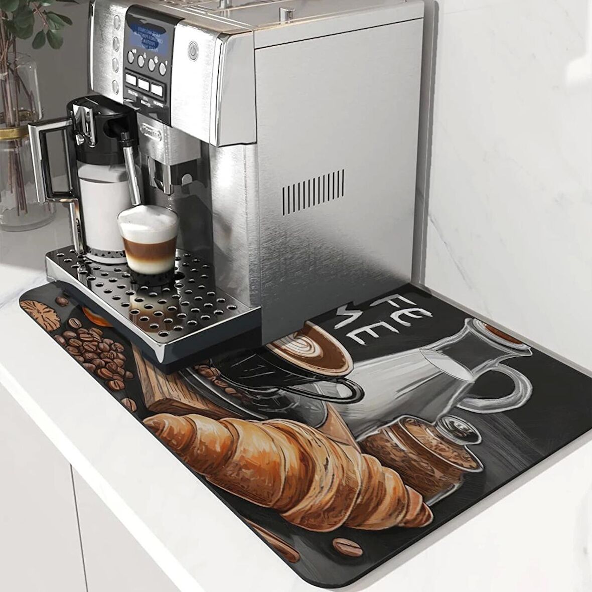 Valerine Life Kahve Makinesi Matı Su Geçirmez Kaymaz Çaycı, Çay Espresso Makinesi Pad 35x45cm