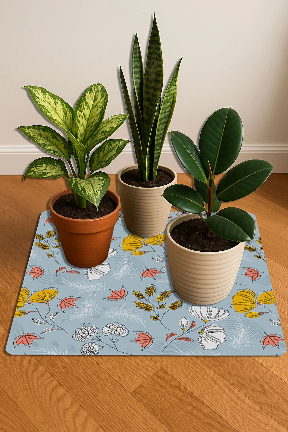 Valerine Life Çiçek Saksı Matı Salon Balkon Bitkileri Zemin Koruyucu Kaymaz Saksı Altlığı 60x60cm 27250622