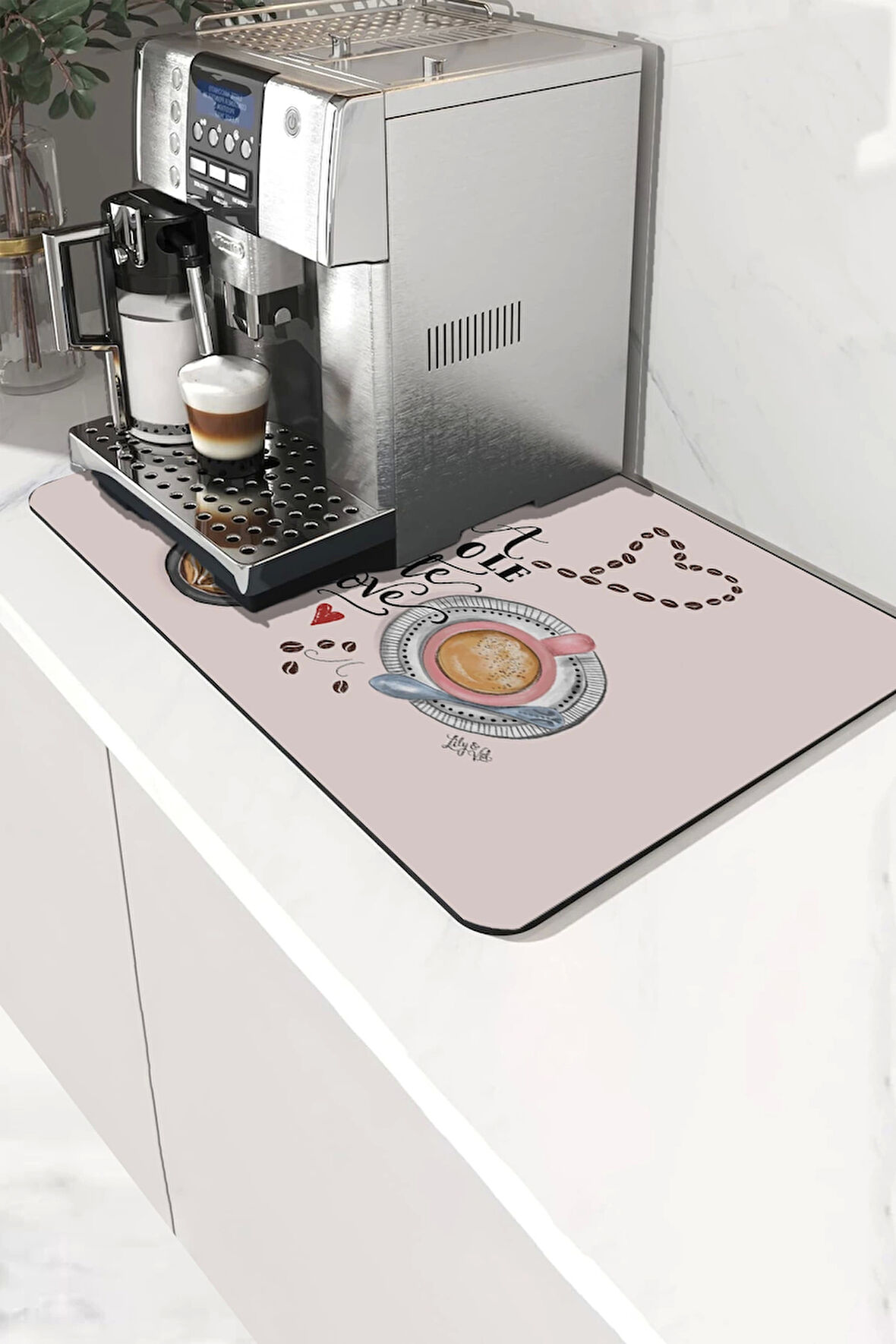 Valerine Life Kahve Makinesi Matı Sıvı Geçirmez Kaymaz Çaycı Espresso Makinesi Pad 35x45cm 27250214