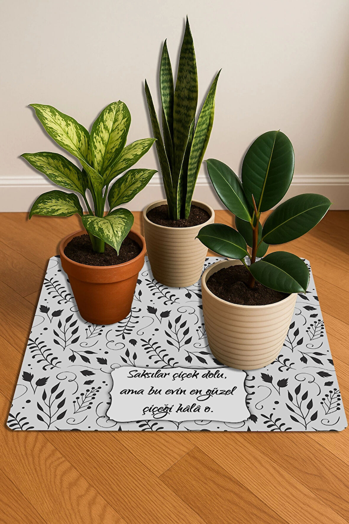 Valerine Life Çiçek Saksı Matı Salon Balkon Bitkileri Zemin Koruyucu Saksı Altlığı 60x60cm 27250624