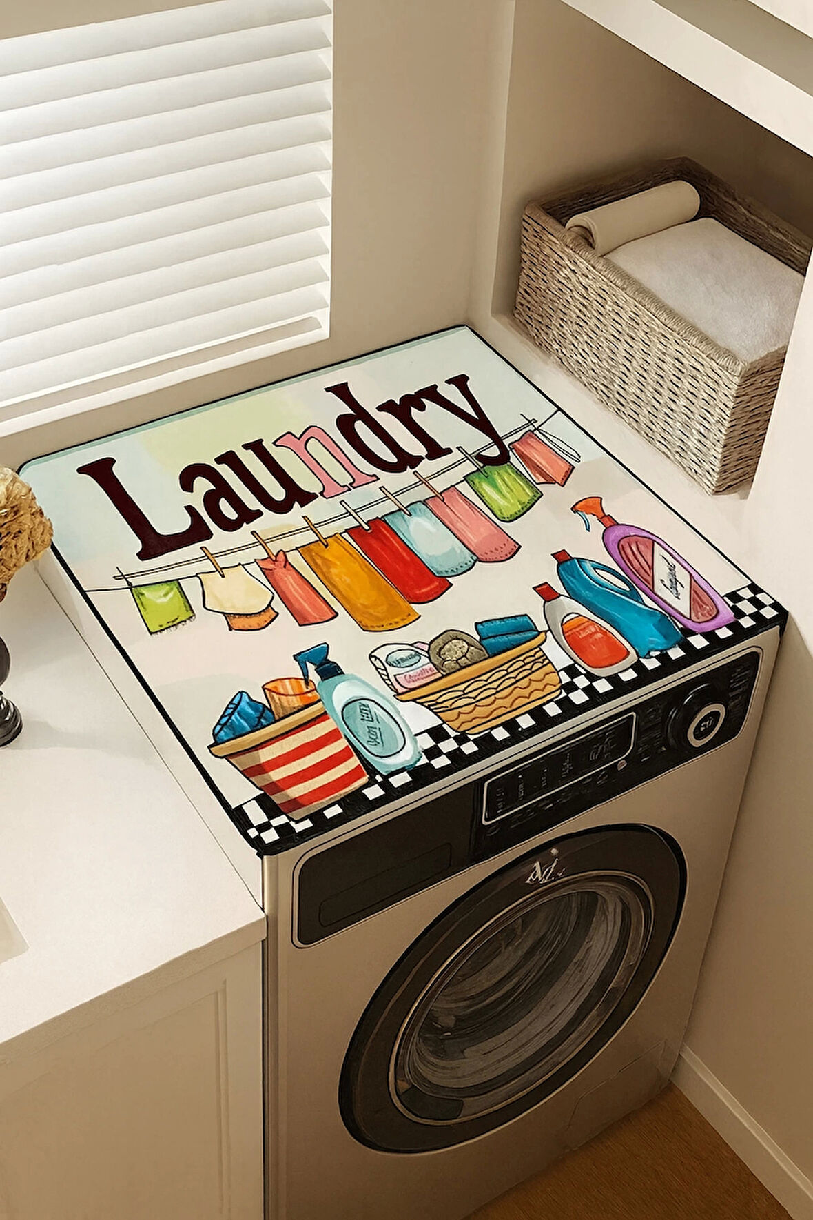 Valerine Life Çamaşır Kurutma Makinesi Matı Örtüsü 60x60cm Kaymaz Sıvı Geçirmez Silinebilir 27251005