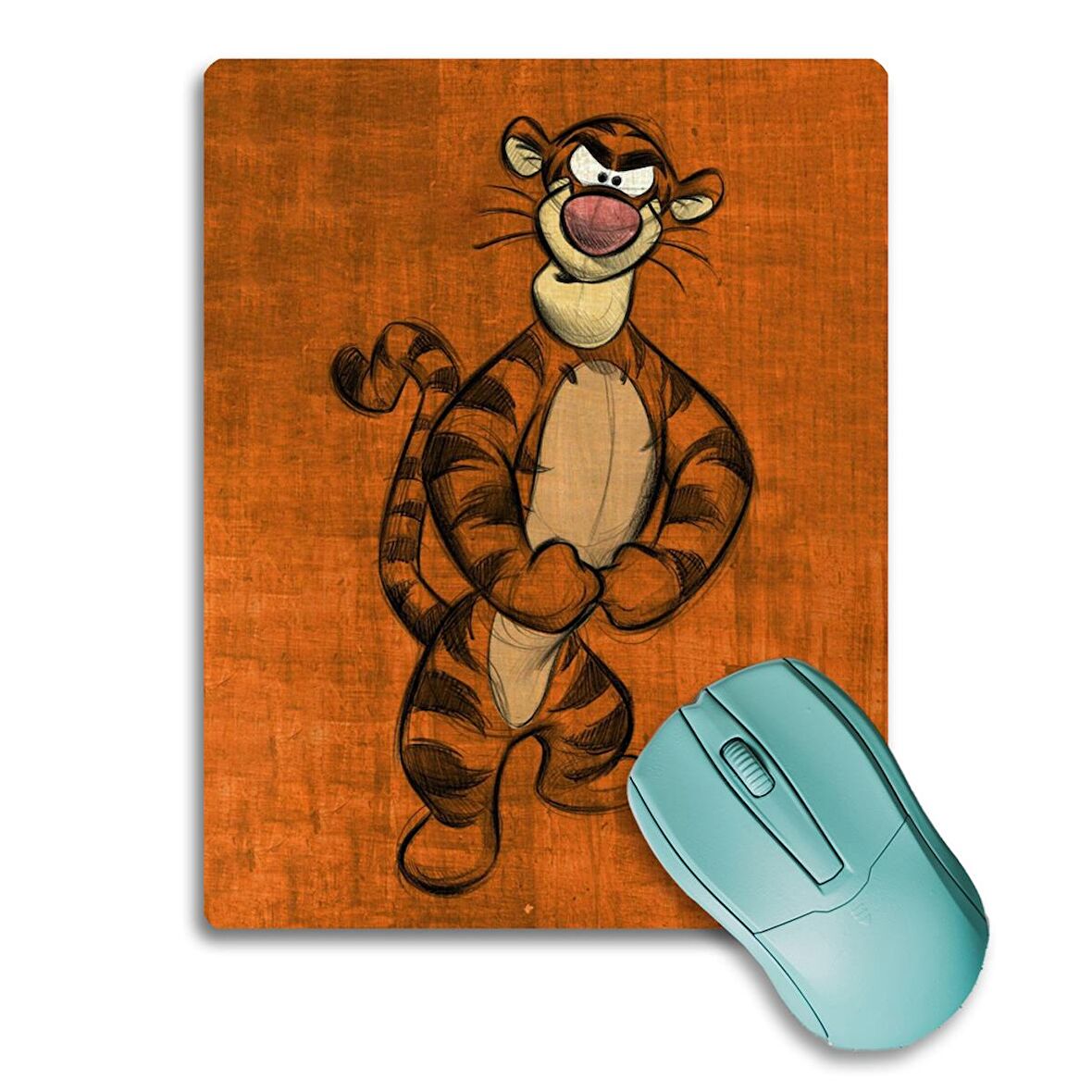 SonicTouch Kaplan Tigger Turuncu Renk Kaydırmaz Gaming Oyuncu Dikişsiz Mouse Pad/Ped 17x21cm