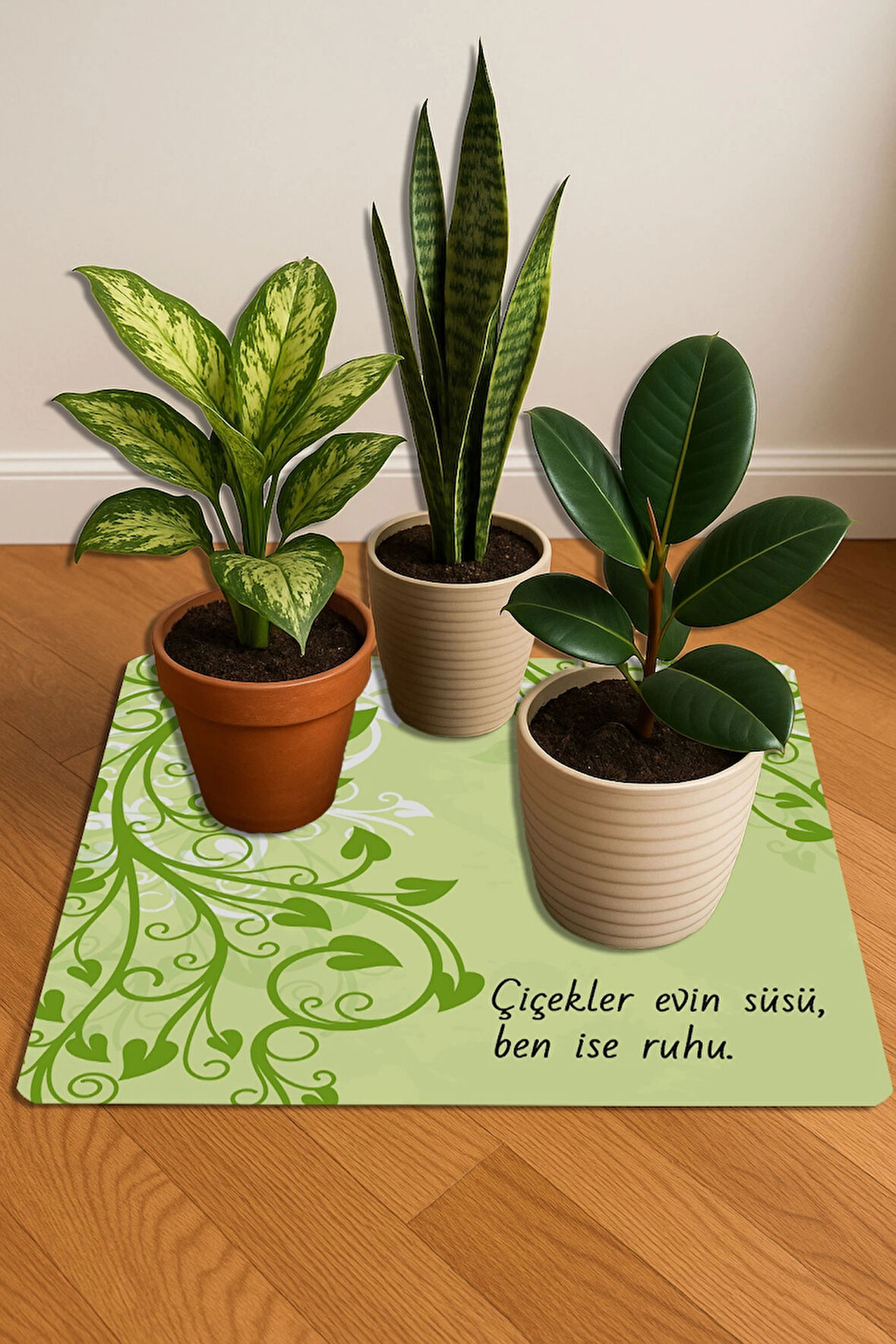 Valerine Life Çiçek Saksı Matı Salon Balkon Bitkileri Zemin Koruyucu Kaymaz Saksı Altlığı 60x60cm 27250621