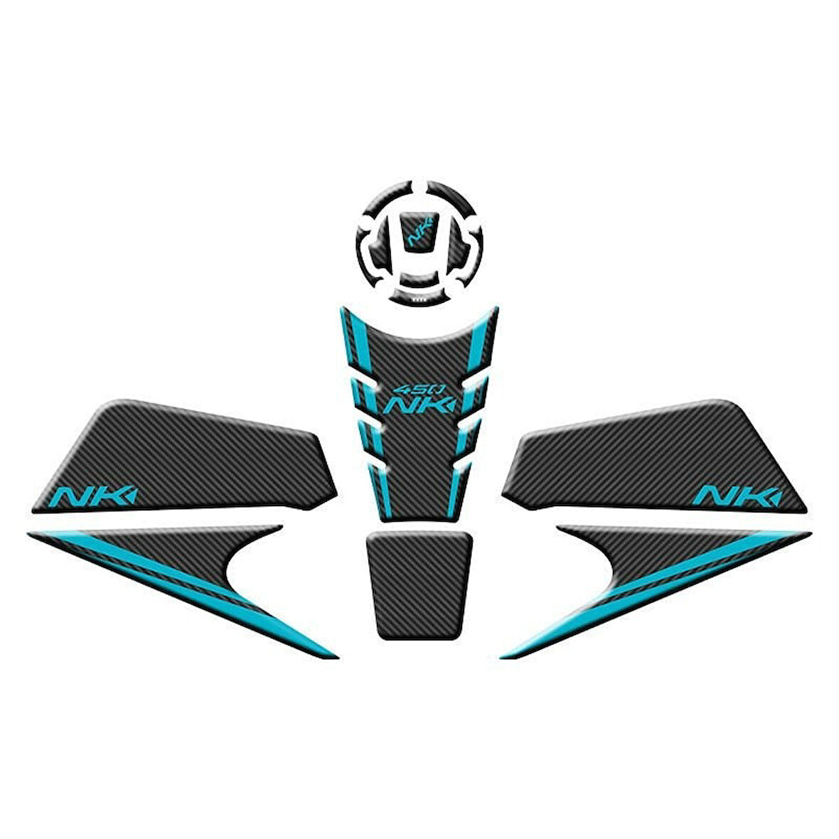 Gogo CF Moto NK 450 Tank Pad Set 003 Karbon/Mavi
