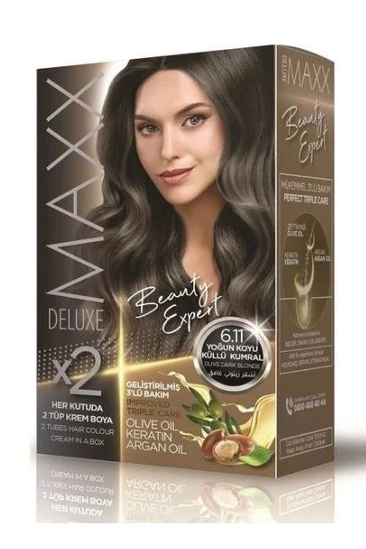 Maxx Deluxe Saç Boyası Set Yoğun Koyu Küllü Kumral 6/11