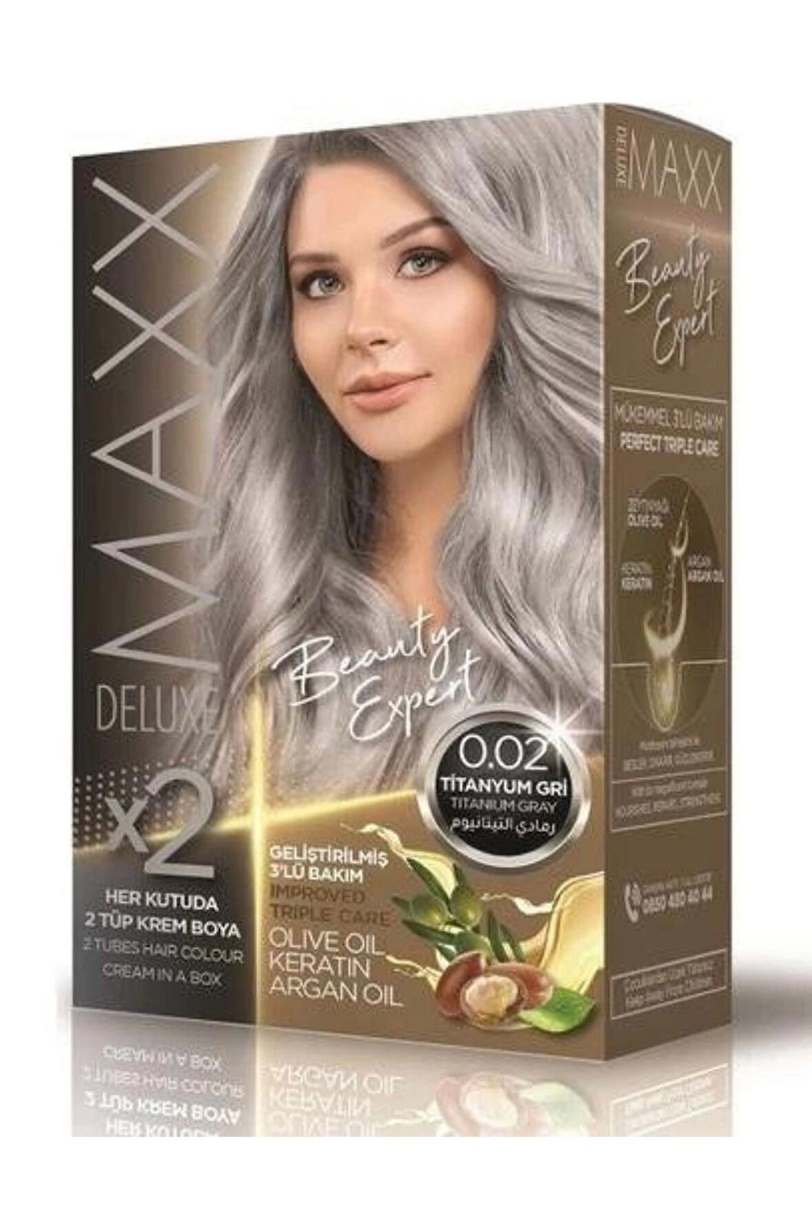 Maxx Deluxe Saç Boyası Set Titanyum Gri 0/02