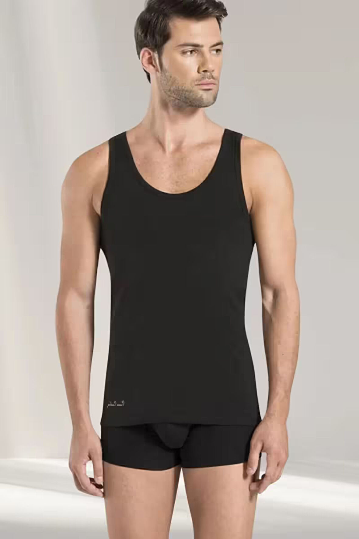 145 Erkek Sıyah Penye 2'Li Modal Atlet Boxer Takım