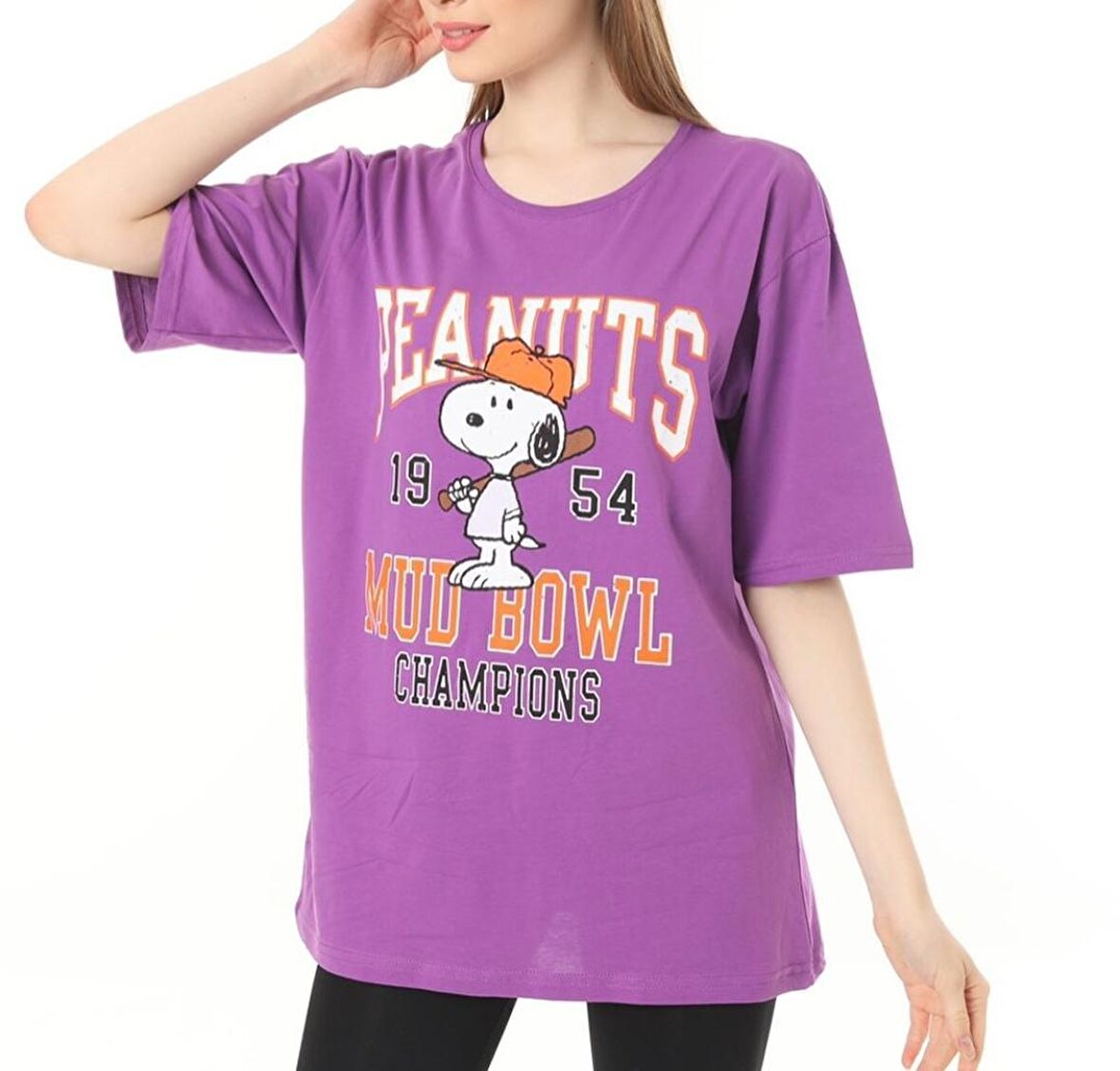 Peanuts Baskılı Oversize Tshirt