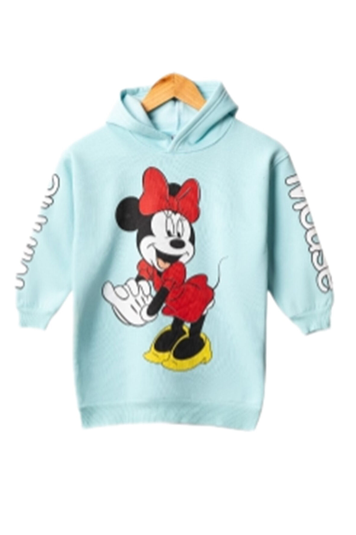 Kız Çocuk Kapşonlu Mini Mouse Tunik  Sweatshirt 4/8 Yaş