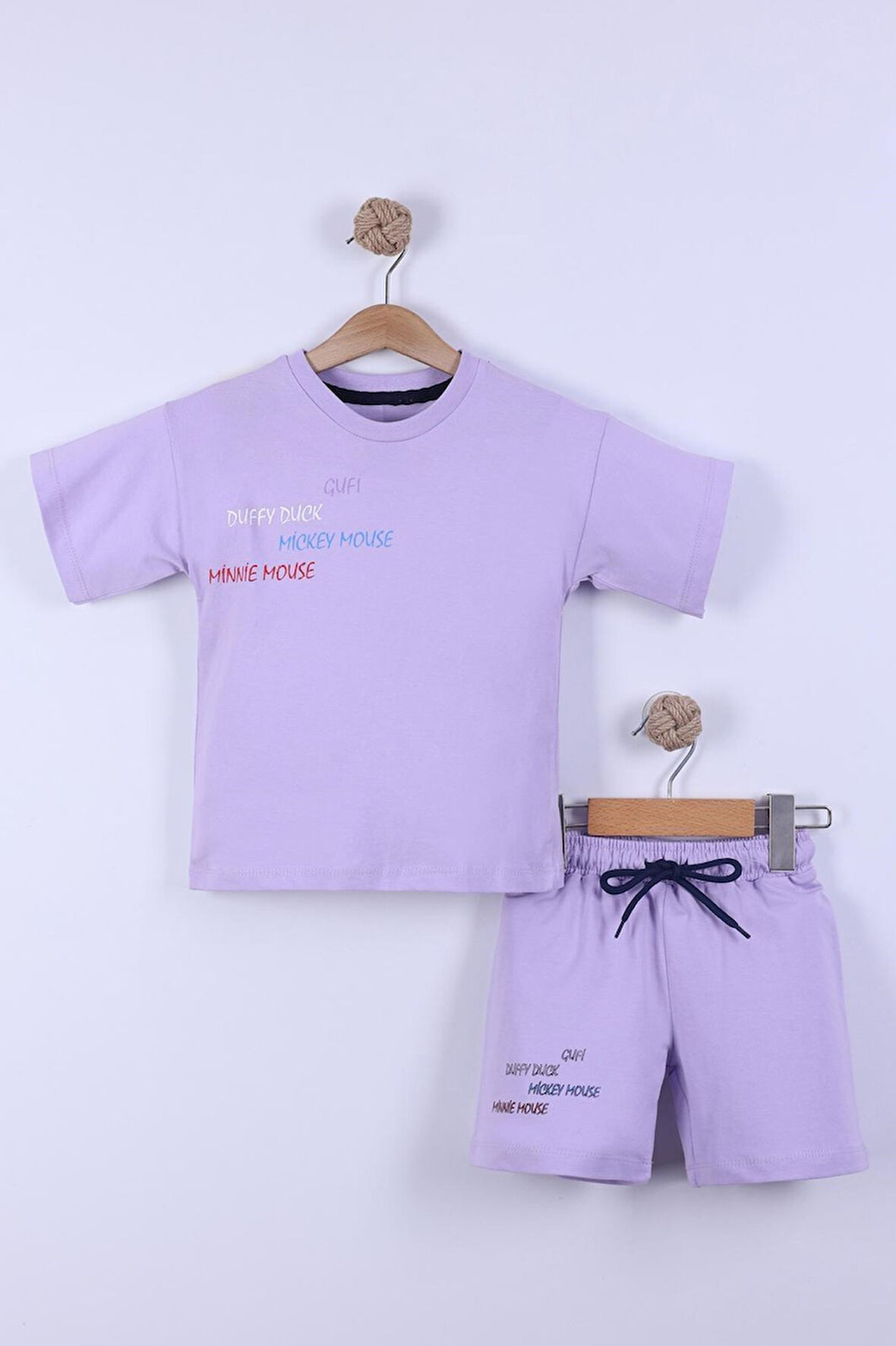 Karekter Baskılı Kız Çocuk Şortlu Takım 3/6 yaş