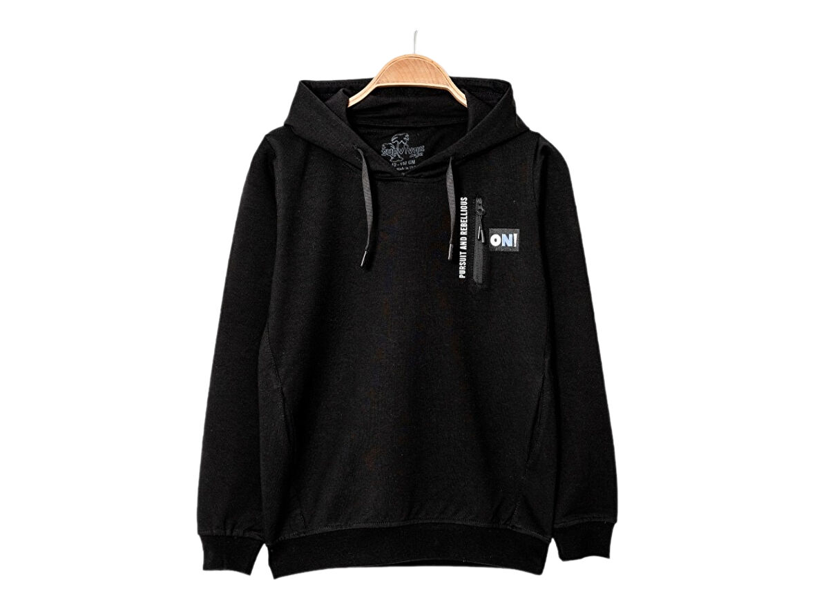 Erkek Çocuk Kapşonlu Baskılı Sweatshirt