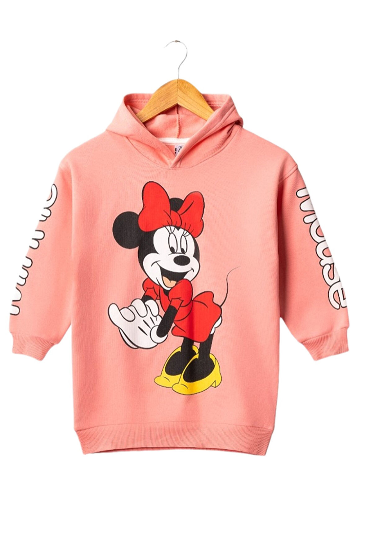 Kız Çocuk Kapşonlu Mini Mouse Tunik  Sweatshirt 4/8 Yaş