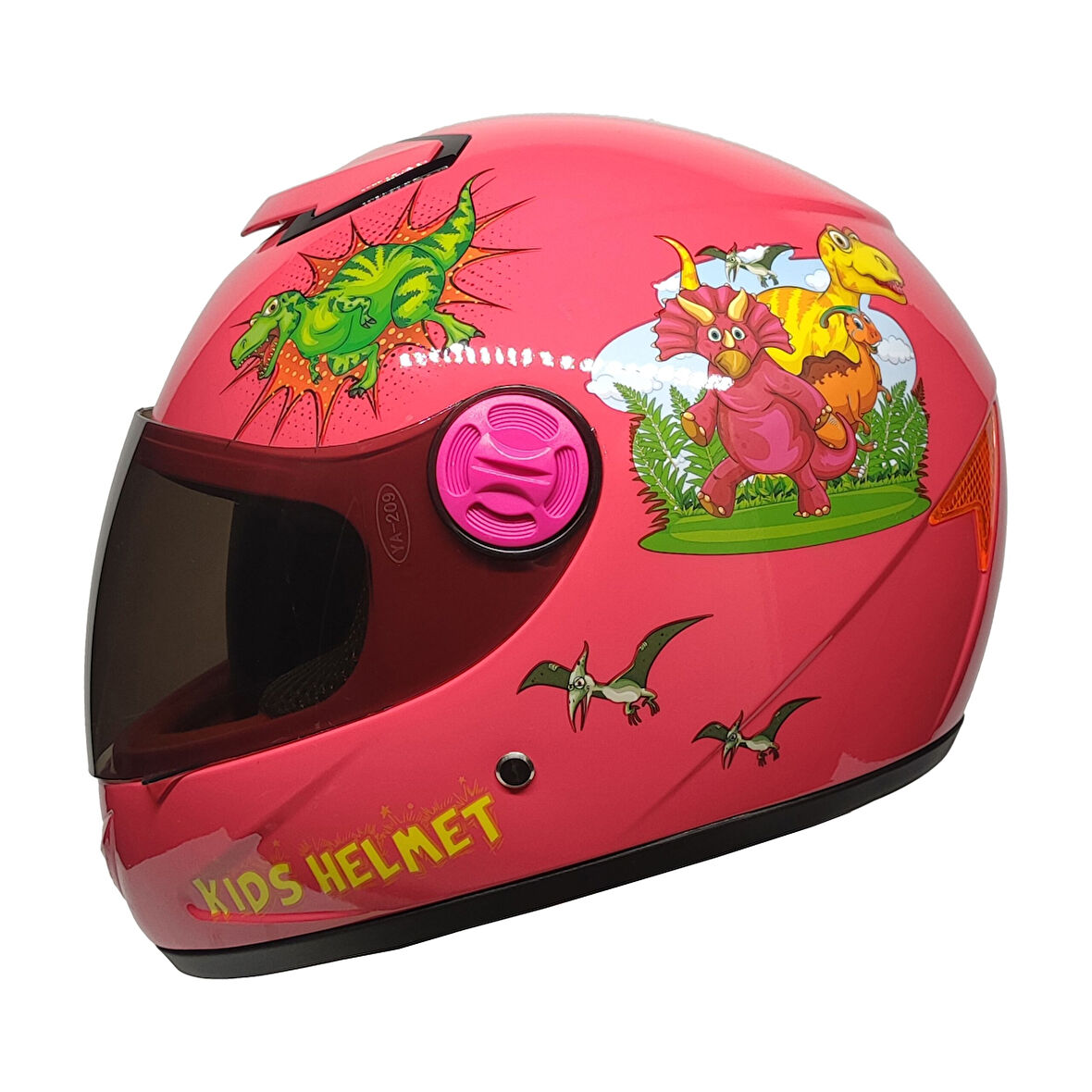 MTS Full Face Motosiklet Çocuk Kaskı K3 Dino Pink