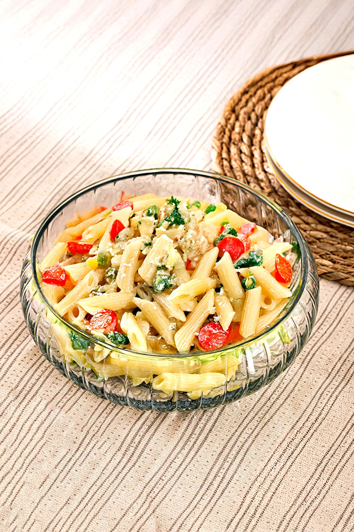 Tilbe Home Rustik El Yapımı Cam Salata Kasesi Büyük Boy Sunum Kasesi Meyve Makarna Çerez Servis Kabı