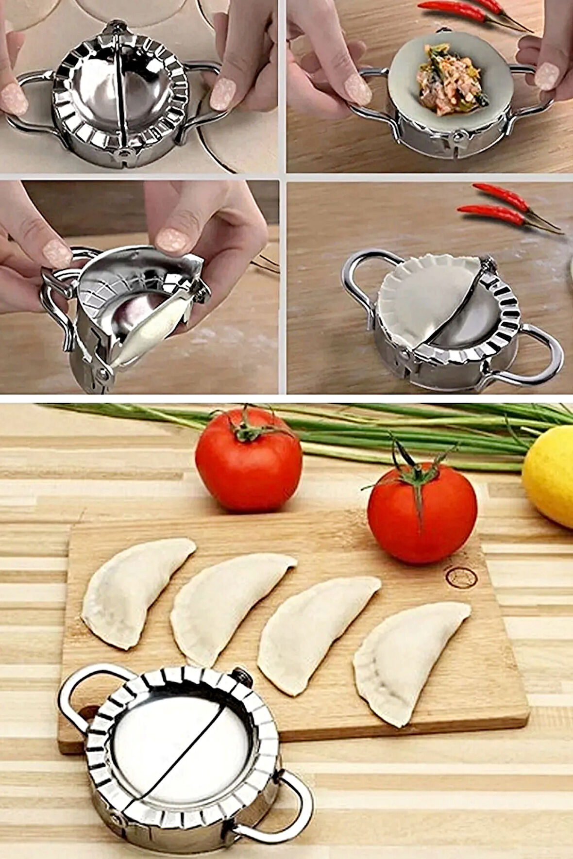 Tilbe Home Ravioli Mantı Kalıbı Çelik Çiğ Börek Hamuriçi Kurabiye Köfte Press Kalıbı Hamur Şekillendirici Alet