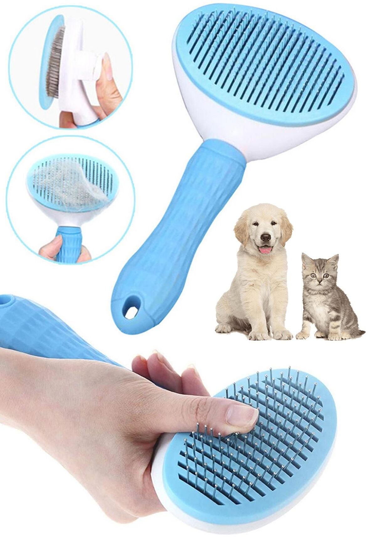 Kedi Fırça ve Tarağı Kıl Tüy Toplama Basmalı Tiftik Kedi Köpek Evcil Hayvan Temizleme Masaj Aleti