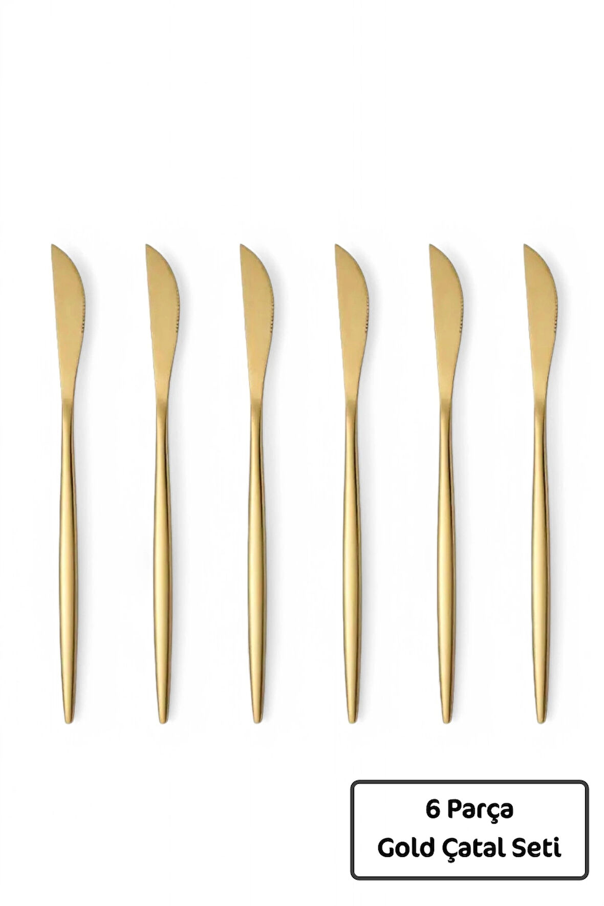 Tilbe Home Lüx 6 Parça Gold Bıçak Seti Paslanmaz Çelik Çeyiz Bıçak Takımı Parlak Pürüzsüz Gold Series
