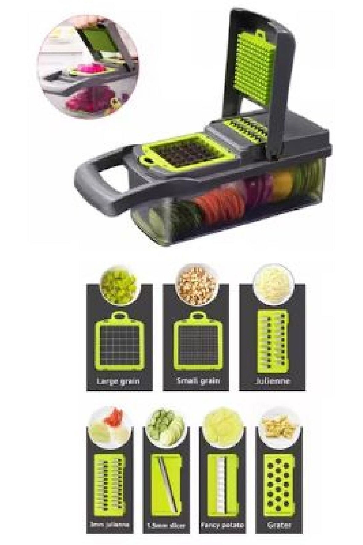 Pratik Çok Fonksiyonlu Sebze Doğrayıcı nicer Dicer Dilimleyici Rende Kesici Vegetable Chopper