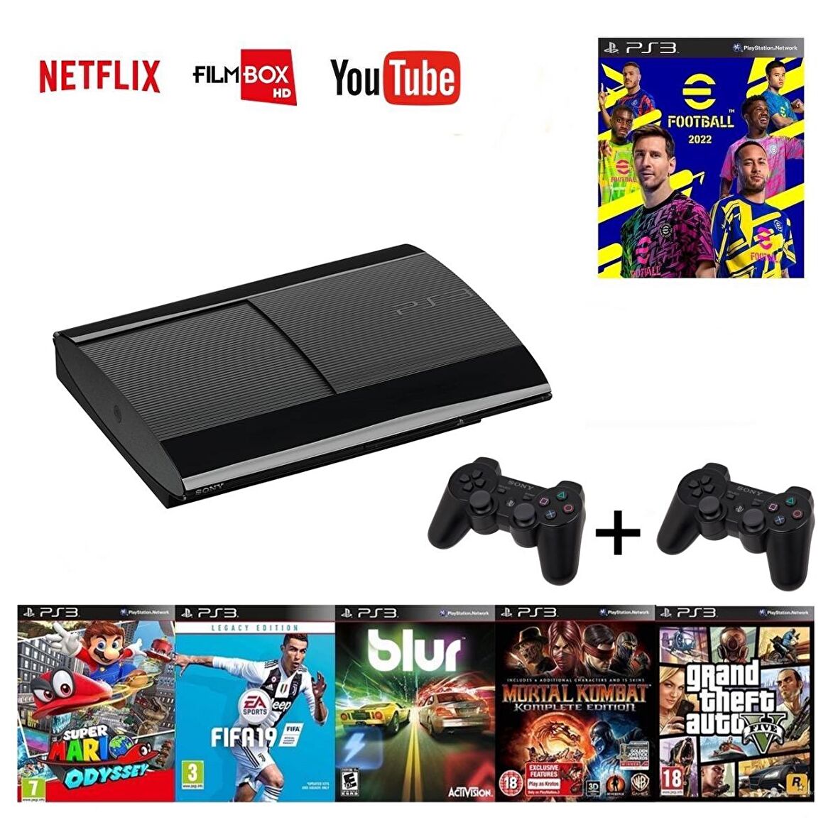 Sony Playstation 3 120gb + 2 adet sıfır gamepad + 30 oyun, Çocuk özel oyunlar ve Hediyeler
