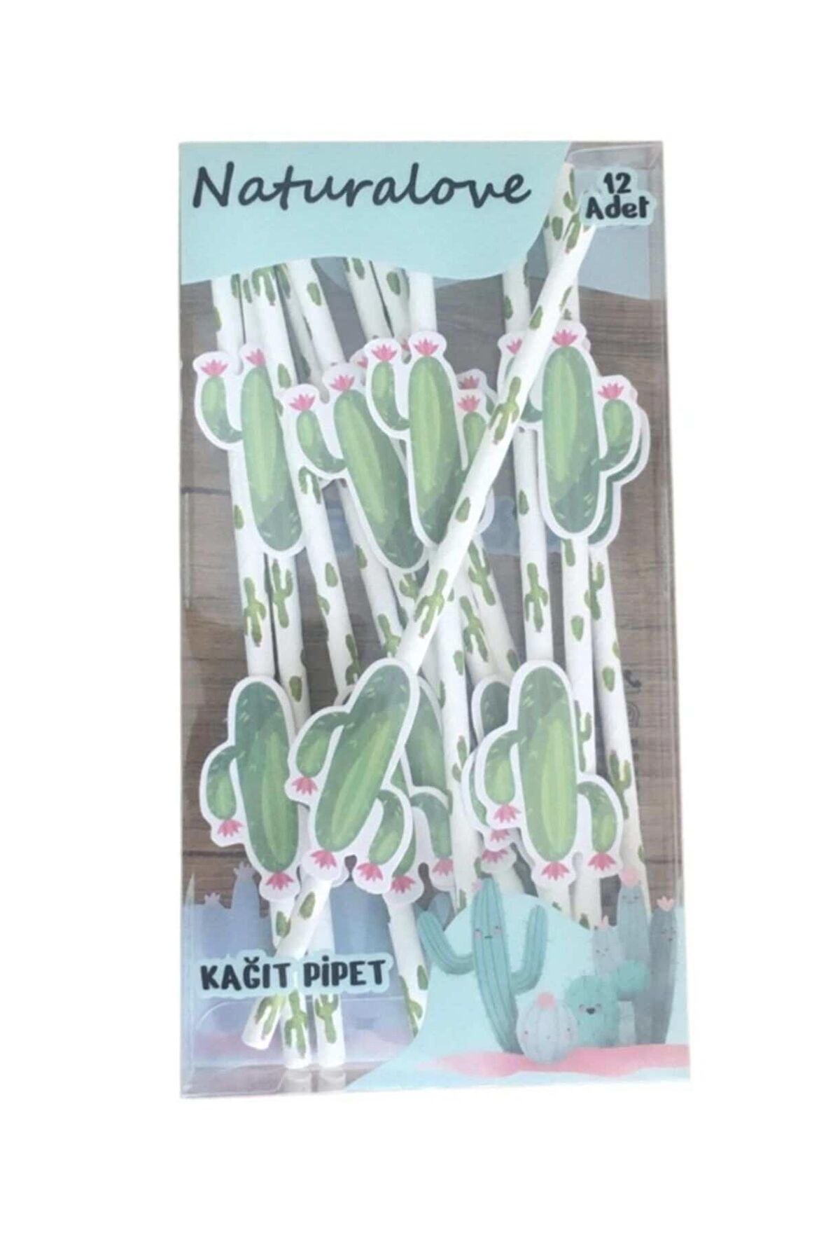 Naturalove Kağıt Pipet Kaktüs 12 Adet