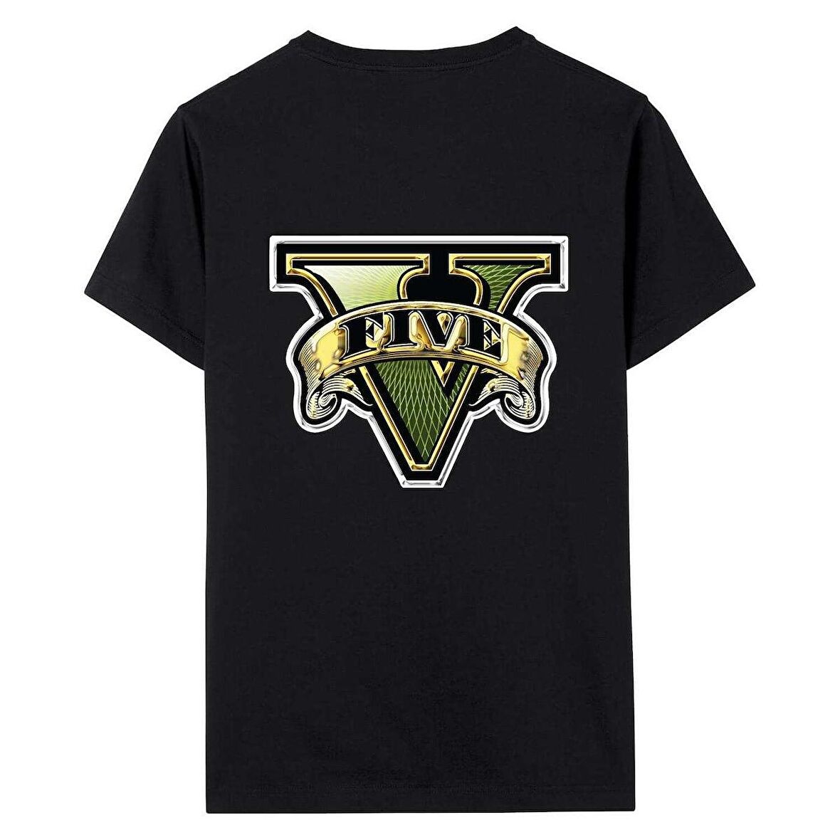 Gta 5 Baskılı T-Shirt -M Beden - Siyah - Mood
