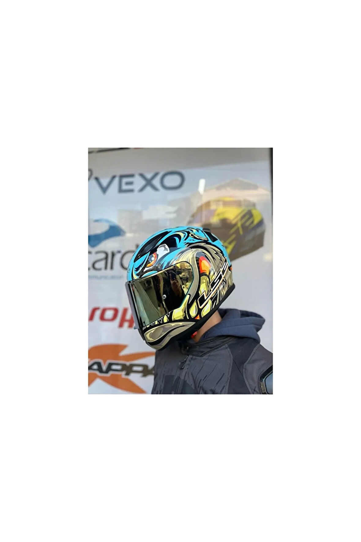 Rapıd 2 Neo Mavi-mor Kask Gold Vizör -mtn1