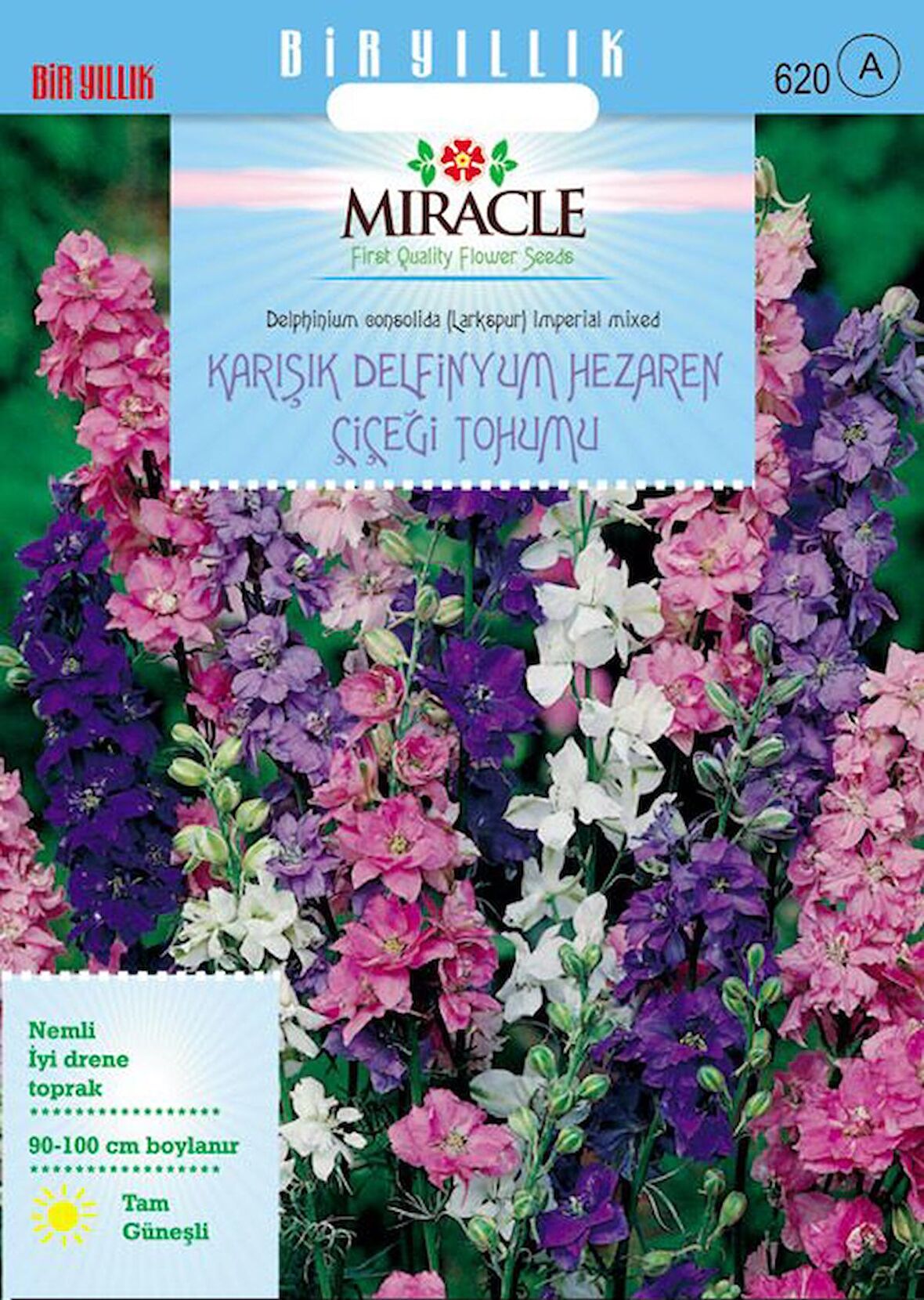 Hezaren Çiçeği (Delphinium) Süvari Mahmuzu Çiçeği (450 tohum)