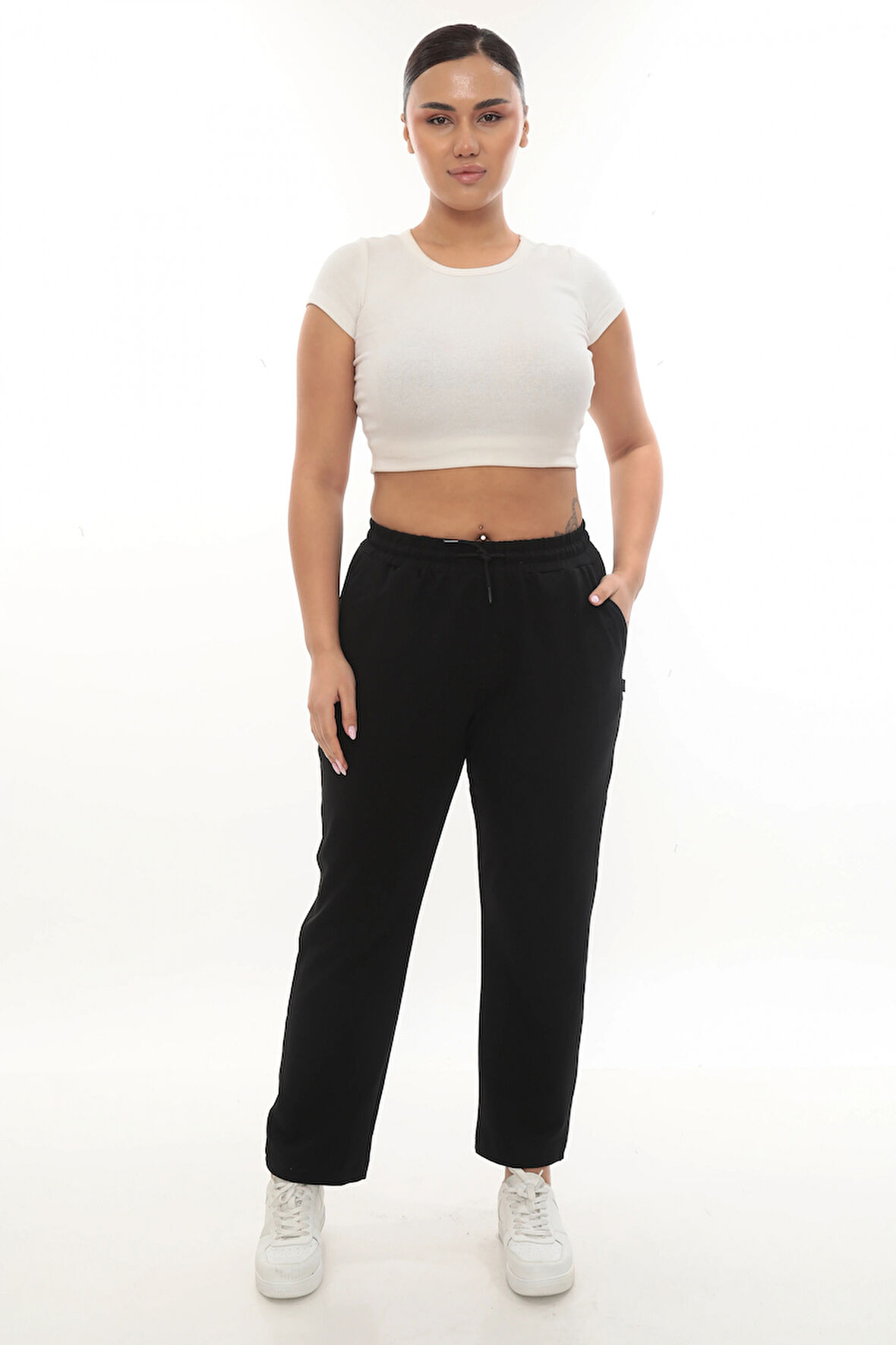 Rahat Kalıp Büyük Beden Kadın Cotton Eşofman Altı