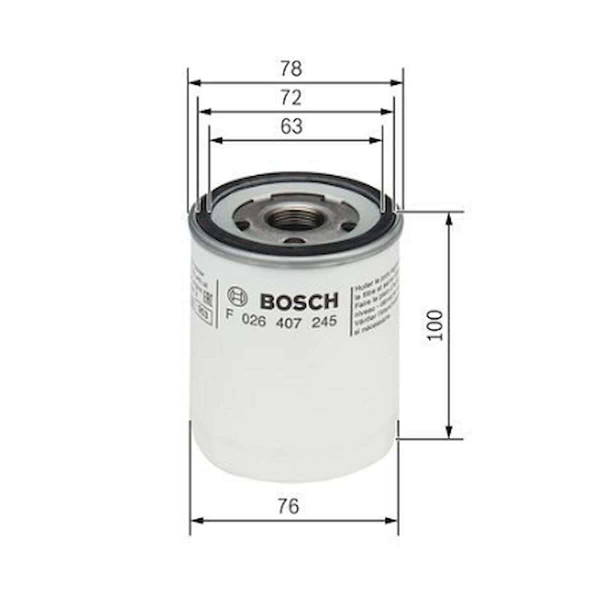 ford Transit Custom V362 Ecoblue 2015 sonrası F026407245 YAĞ FİLTRESİ BOSCH